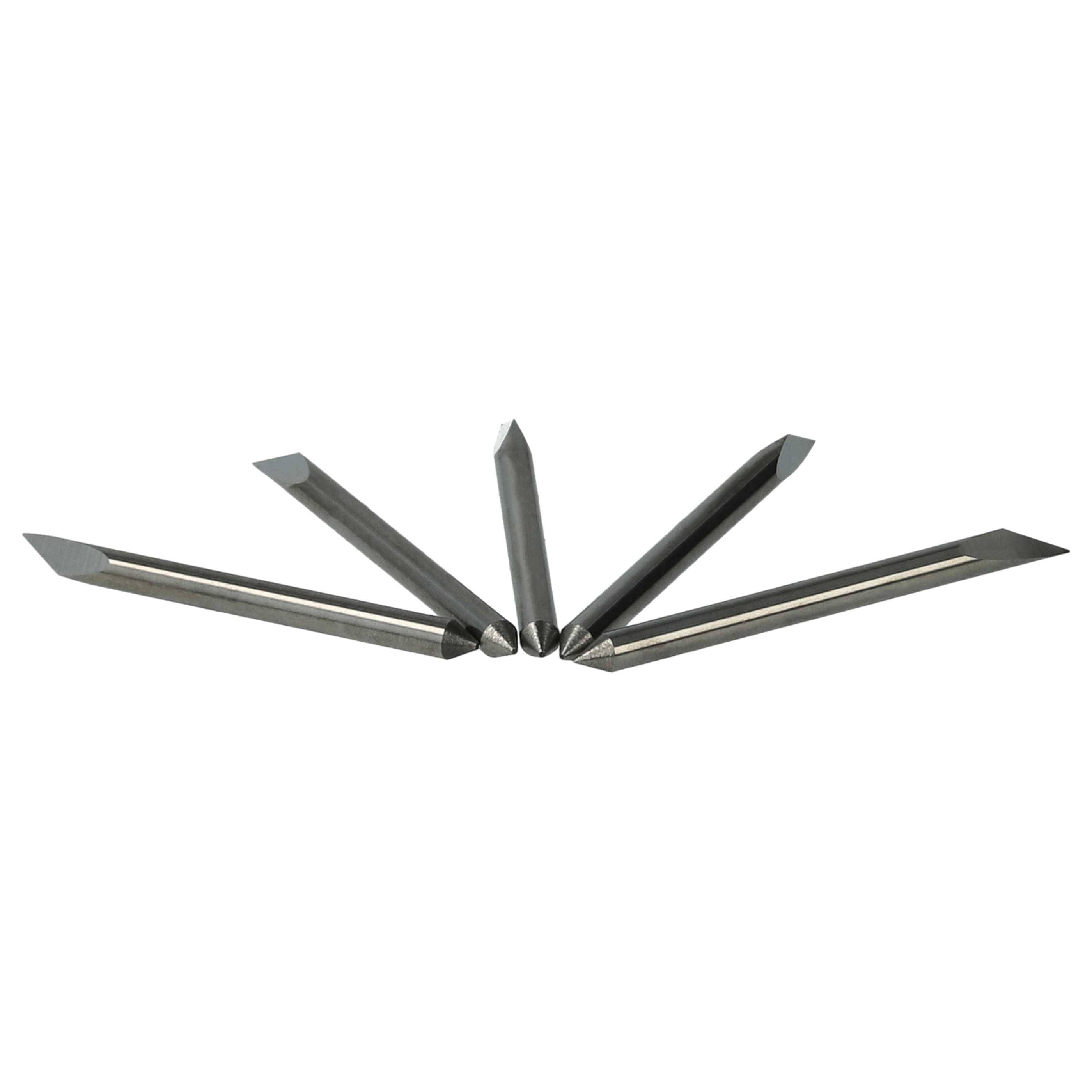 vhbw 5x Plottermesser kompatibel mit Summa Cut D120 SE, D1220, D120-R, D140 SE, D140, D140-R, D120, D1020 Schneideplotter - 60° Schneidewinkel