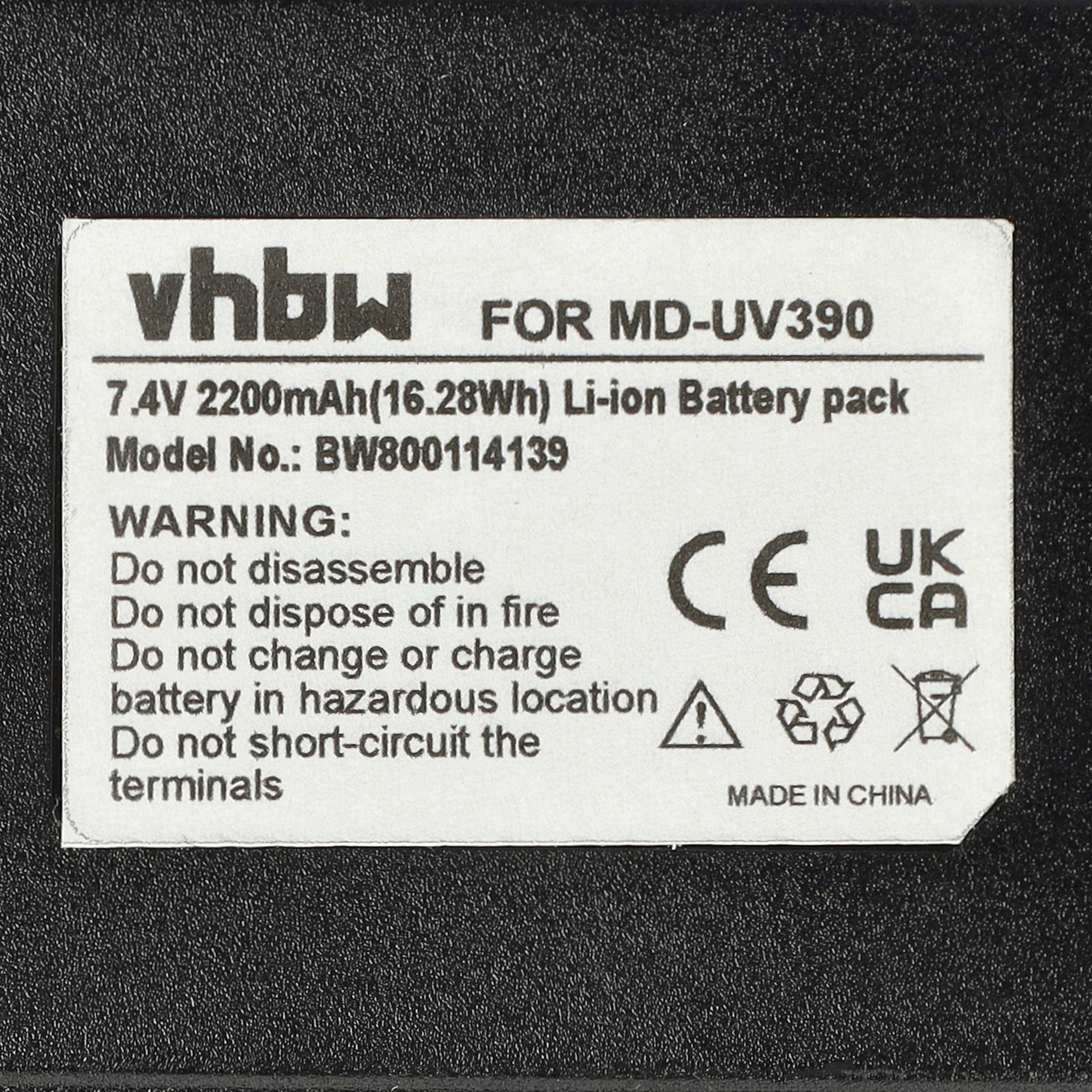 vhbw 2x Akku Ersatz für Tytera BL50 für Funkgerät, Walkie Talkie (2200 mAh, 7,4 V, Li-Ion)