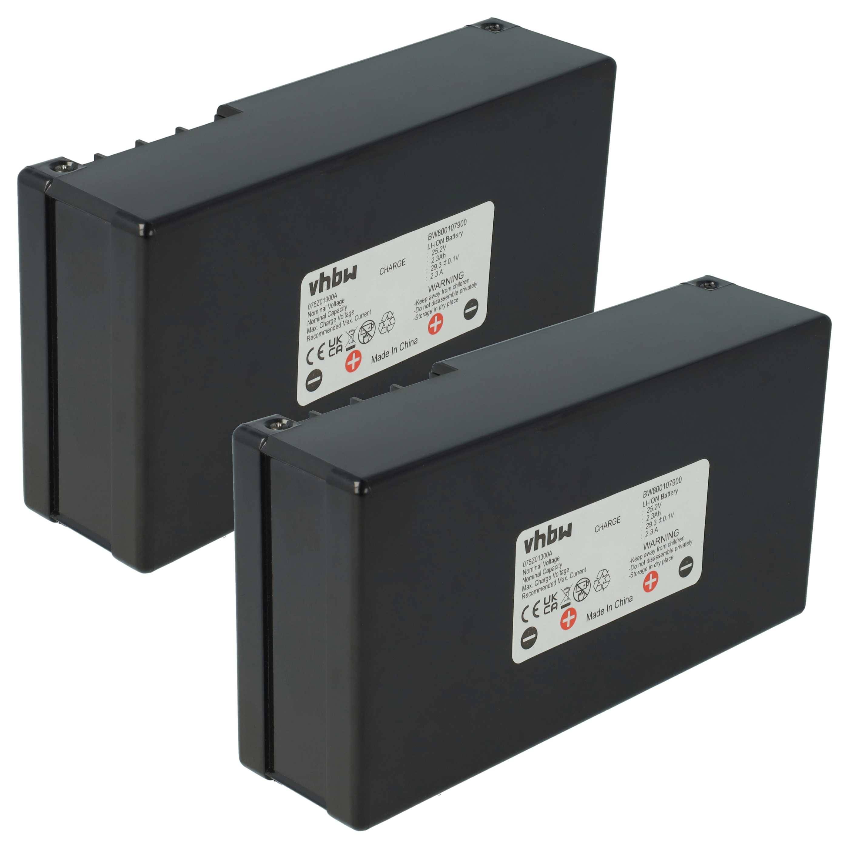 vhbw 2x Akku kompatibel mit Efco Sirius 121747, 121748, 1200, 700 Rasenmäher (2300mAh 25,2V Li-Ion)