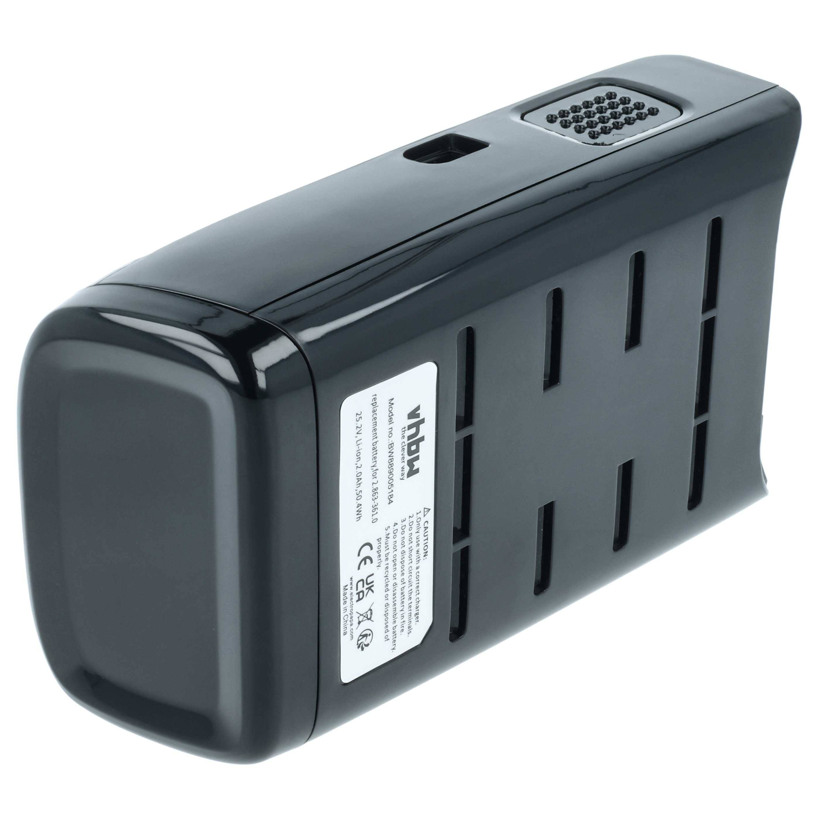 vhbw Akku kompatibel mit Kärcher VC 7 Cordless yourMax, Signature Line Home Cleaner Heimroboter Schwarz (2000 mAh, 25,2 V, Li-Ion)