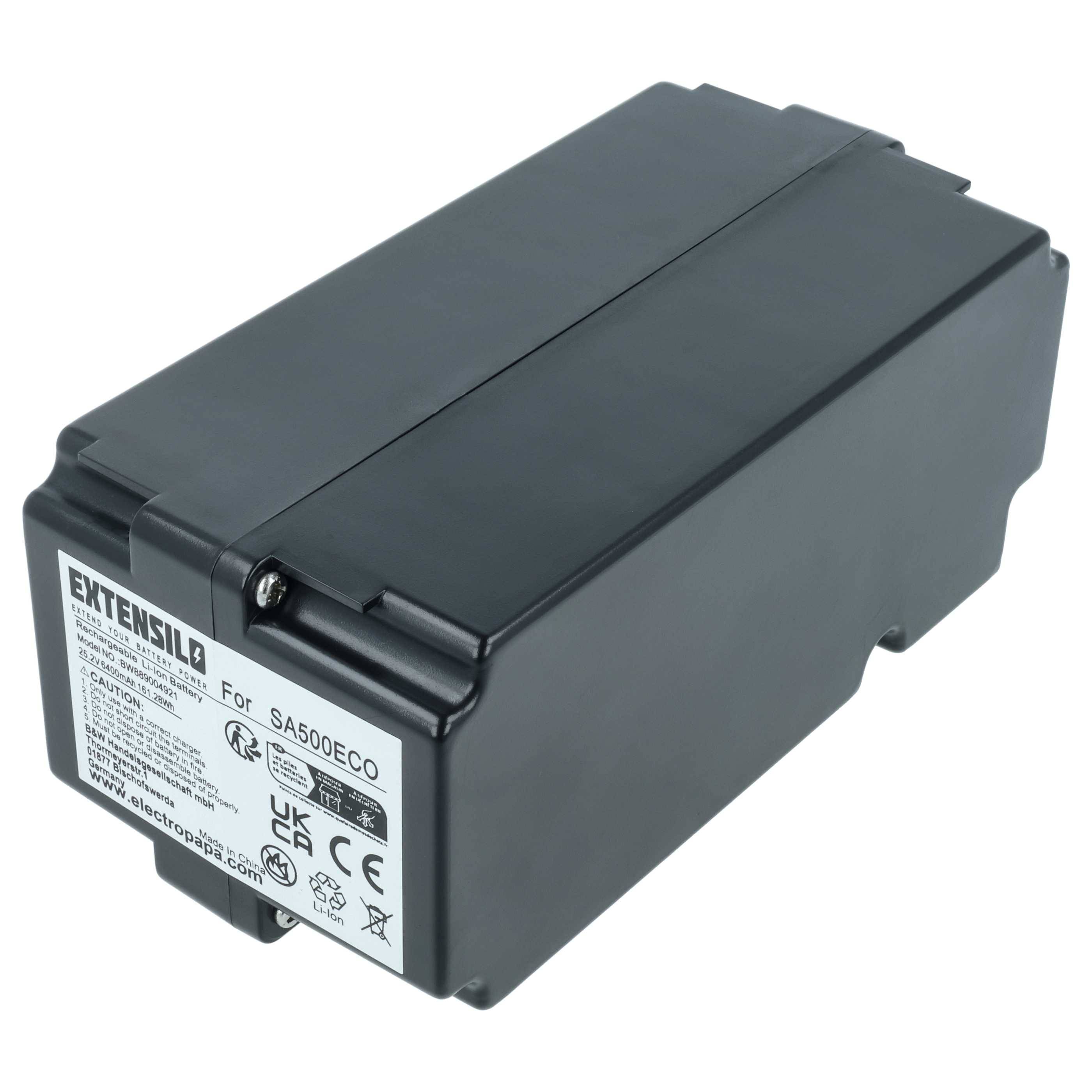 Eine schwarze rechteckige Batterie mit der Aufschrift 