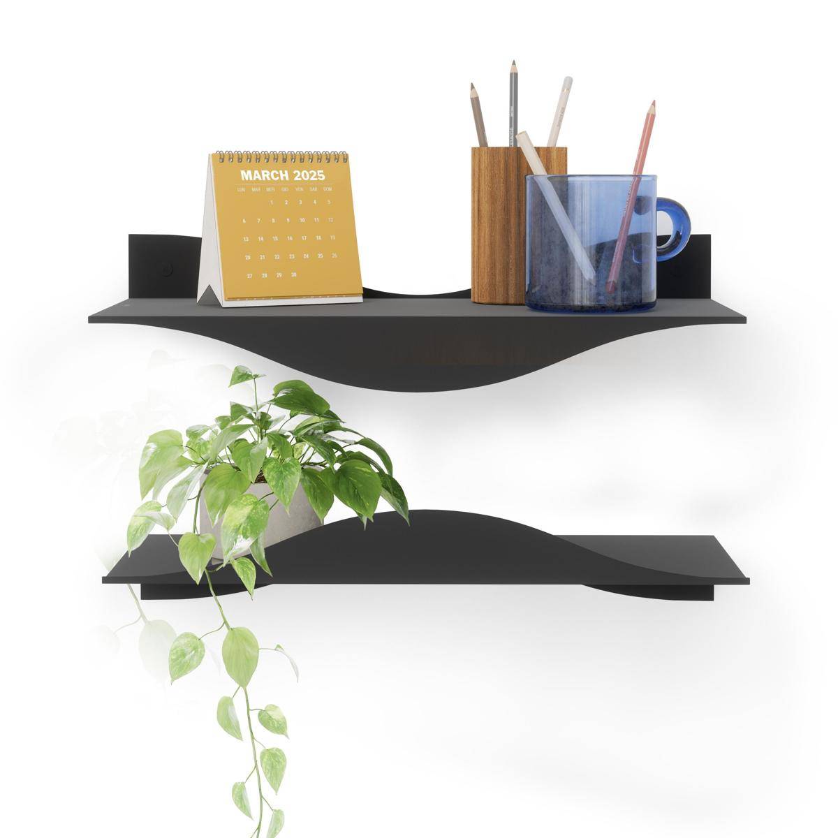 SURF SHELVES (SET OF 2) BLACK