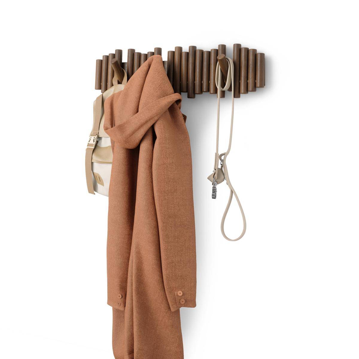 PICKET 8 HOOK AGED WALNUT