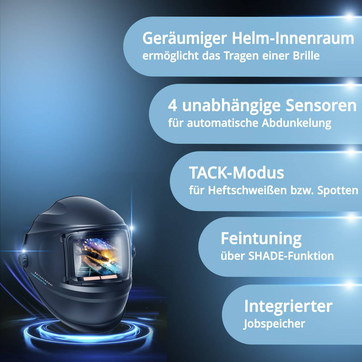 STAHLWERK BOOSTER AIR Automatik Schweißhelm Frischluftsystem PAPR