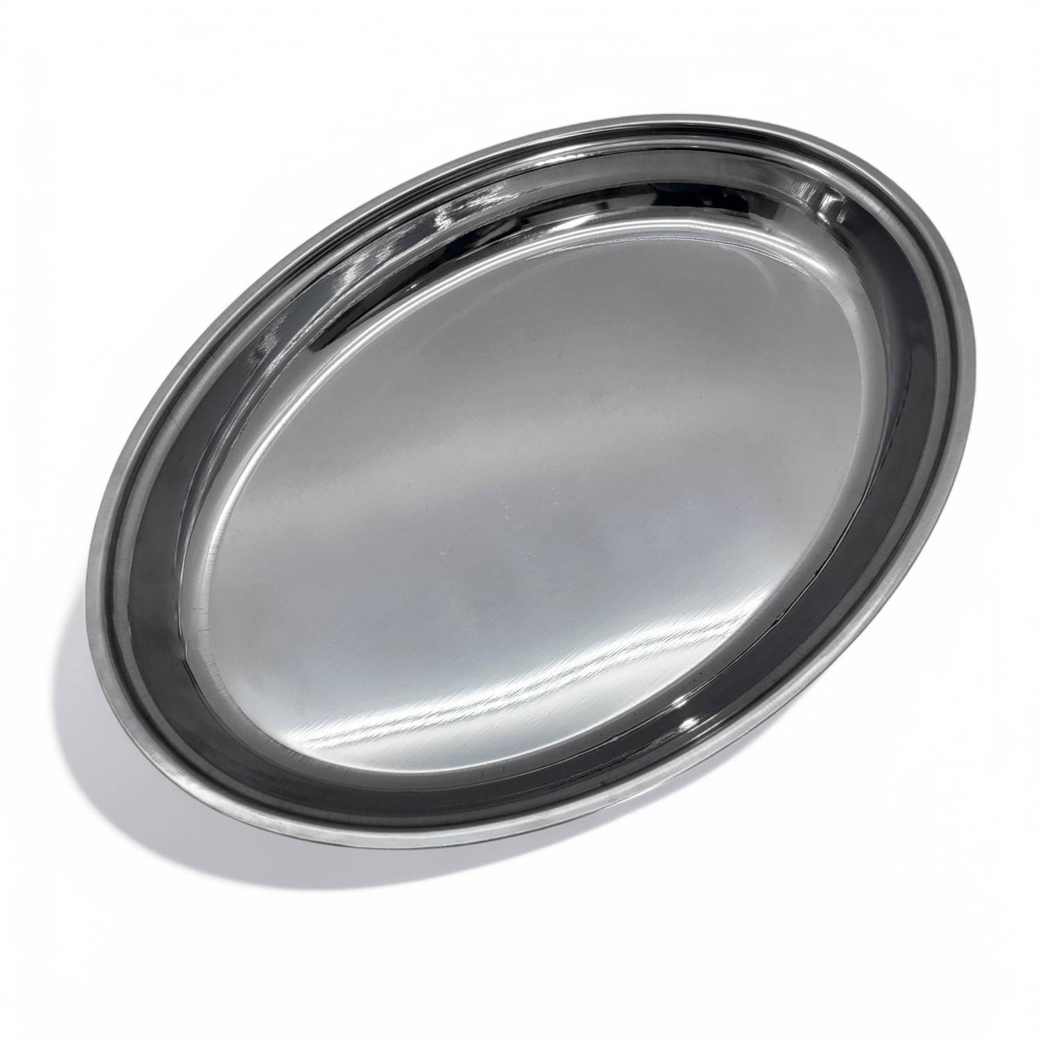 Serviertablett Tablett für Schaschlik oval 48 cm Edelstahl