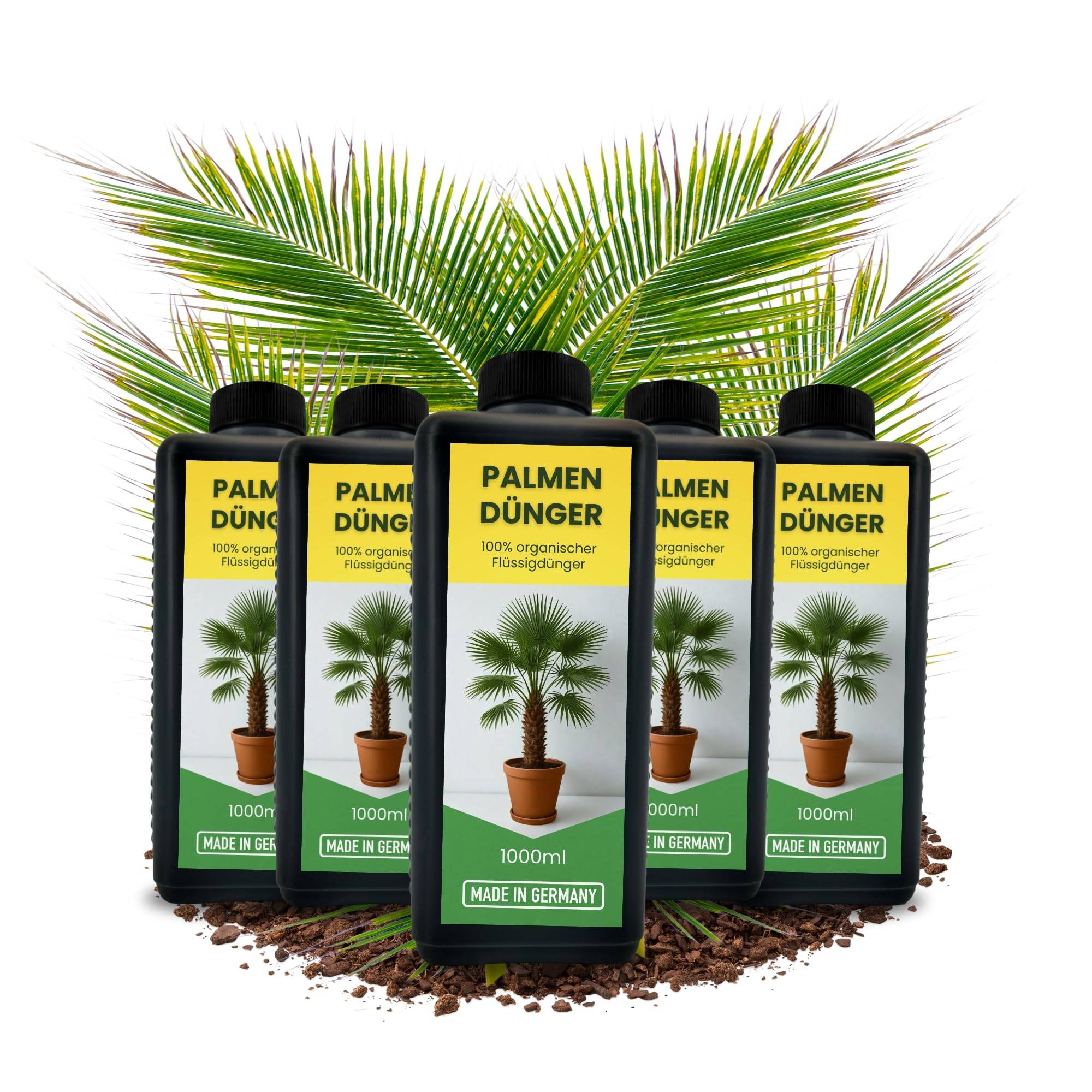 5x 1L Natürlicher Hanfpalmendünger 5L Dünger Palmendünger 5 Liter Flüssigdünger für drinen und draußen Außen Pflanzendünger Pflanzenstärkun