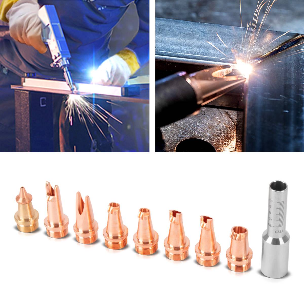 STAHLWERK Laser Düsen 9er Set für Laser Schweißbrenner Laser Schweißgeräte