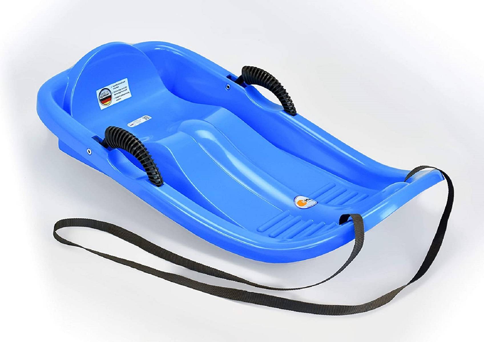 KHW | Snow Bird Schlitten | iceblue | robuster Kunststoff | ergonomischer Sitz | integrierte Zugleine | für dynamische Abfahrten | bis zu 70 kg