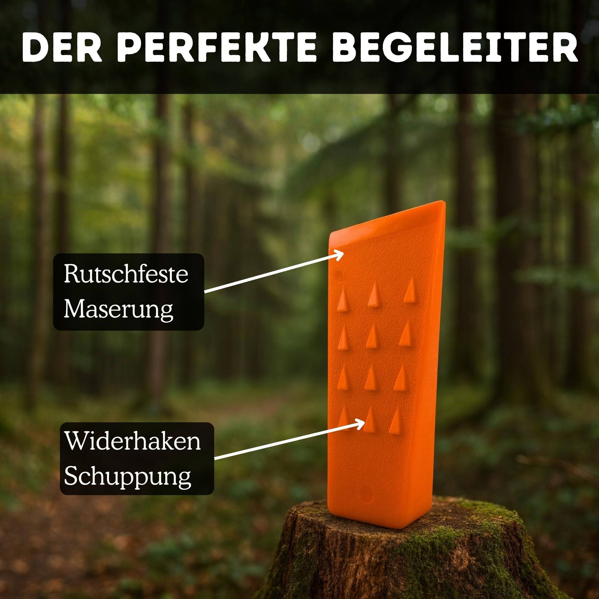 Handbeil + 2X Keil I Beil klein 600g - Fiberglasstiel Kompakt - Anti Rutsch Griff