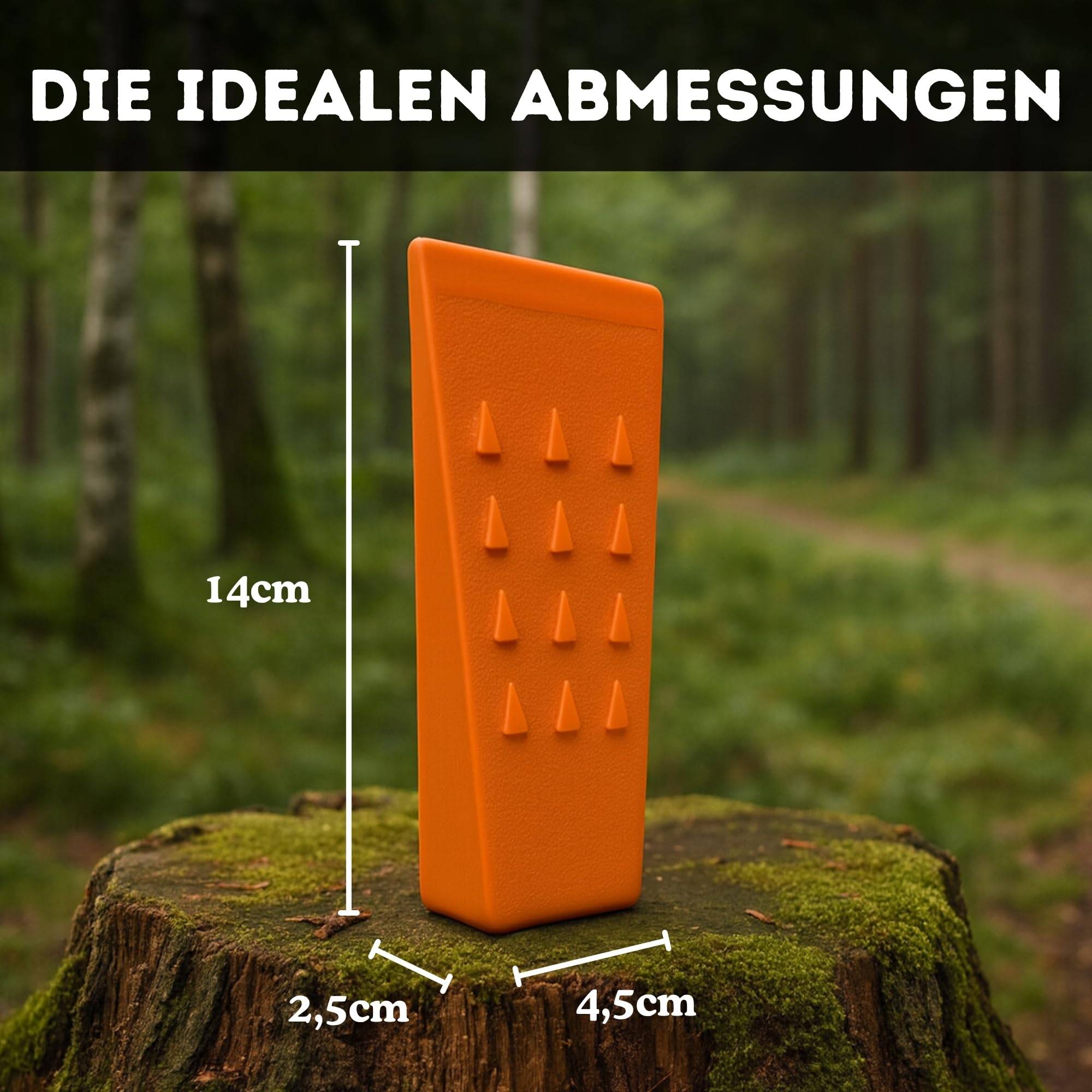 Handbeil + 2X Keil I Beil klein 600g - Fiberglasstiel Kompakt - Anti Rutsch Griff