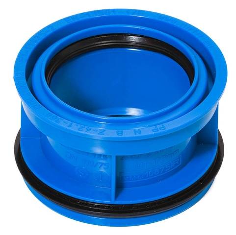 AIRFIT PP-Abwasser-Innen-Reduzierstück, DN 110/75, blau, für dickwandige Rohre, 1 Stk.