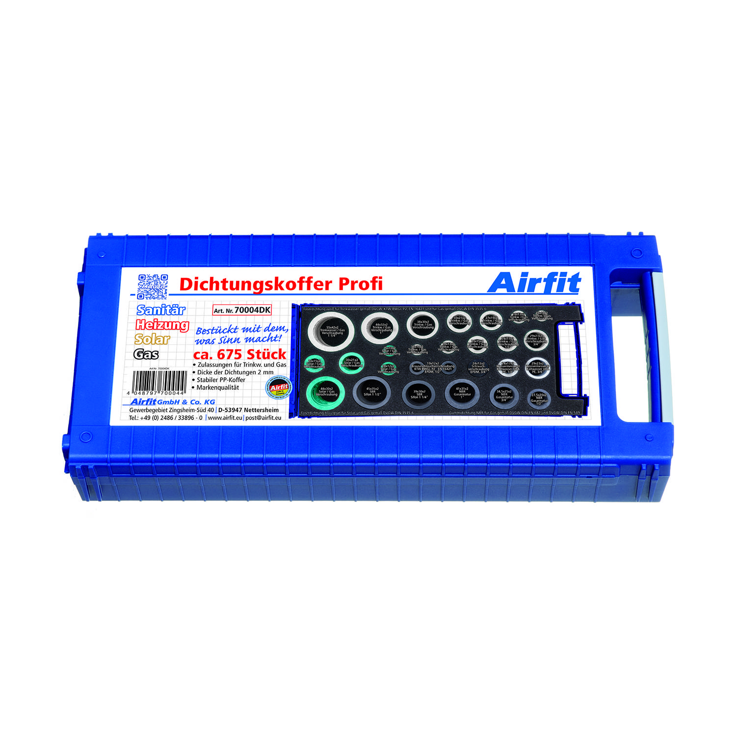 airfit Universal-Dichtungskoffer, Profifür Sanitär, Heizung, Solar, Gas