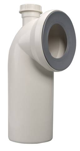 airfit coude de raccord WC 90 degrés, blanc avec raccord pour flexible