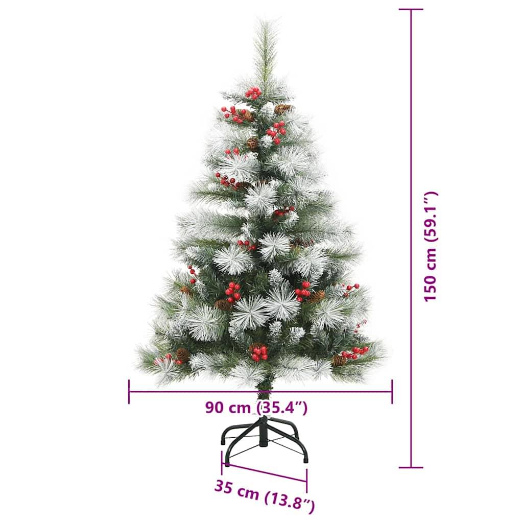 vidaXL Künstlicher Weihnachtsbaum Grün und Weiß 150 cm