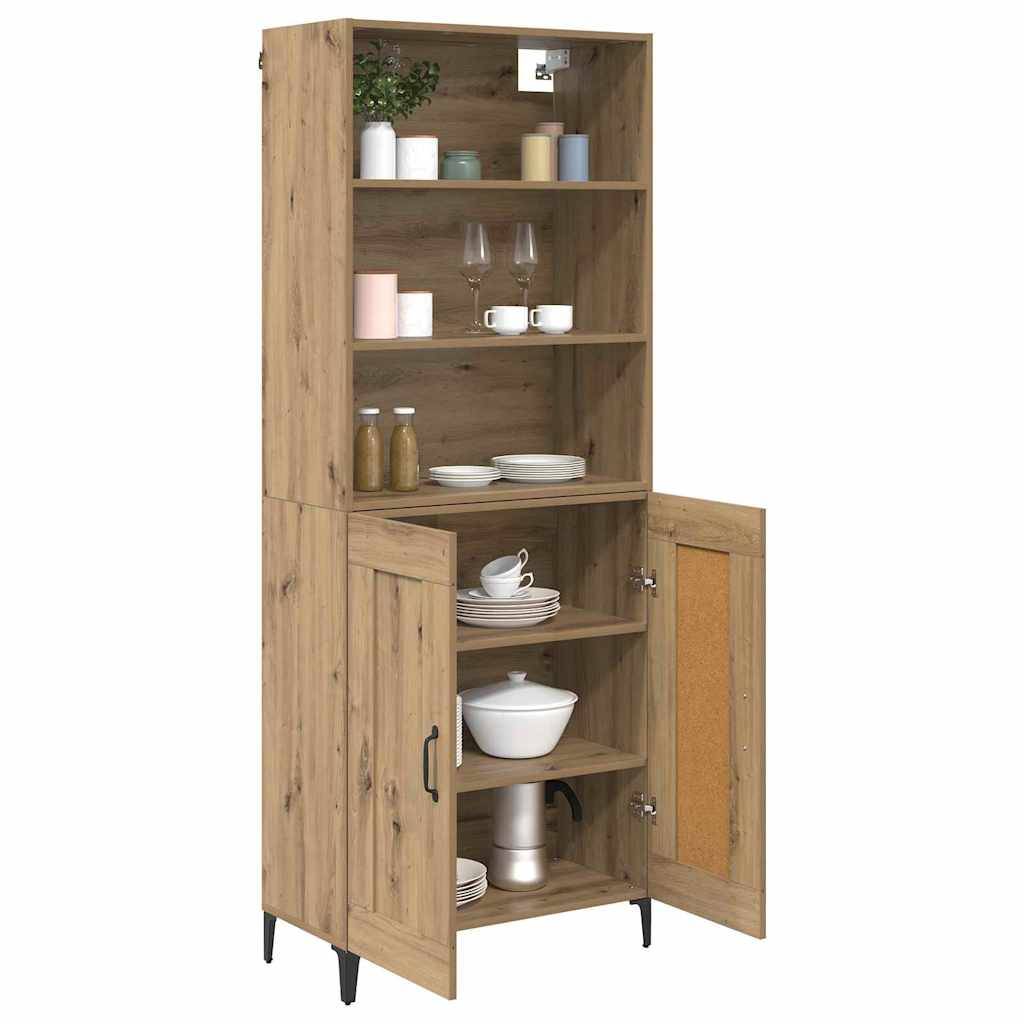 vidaXL Highboard 2 pcs Artisan-Eiche Holzwerkstoff