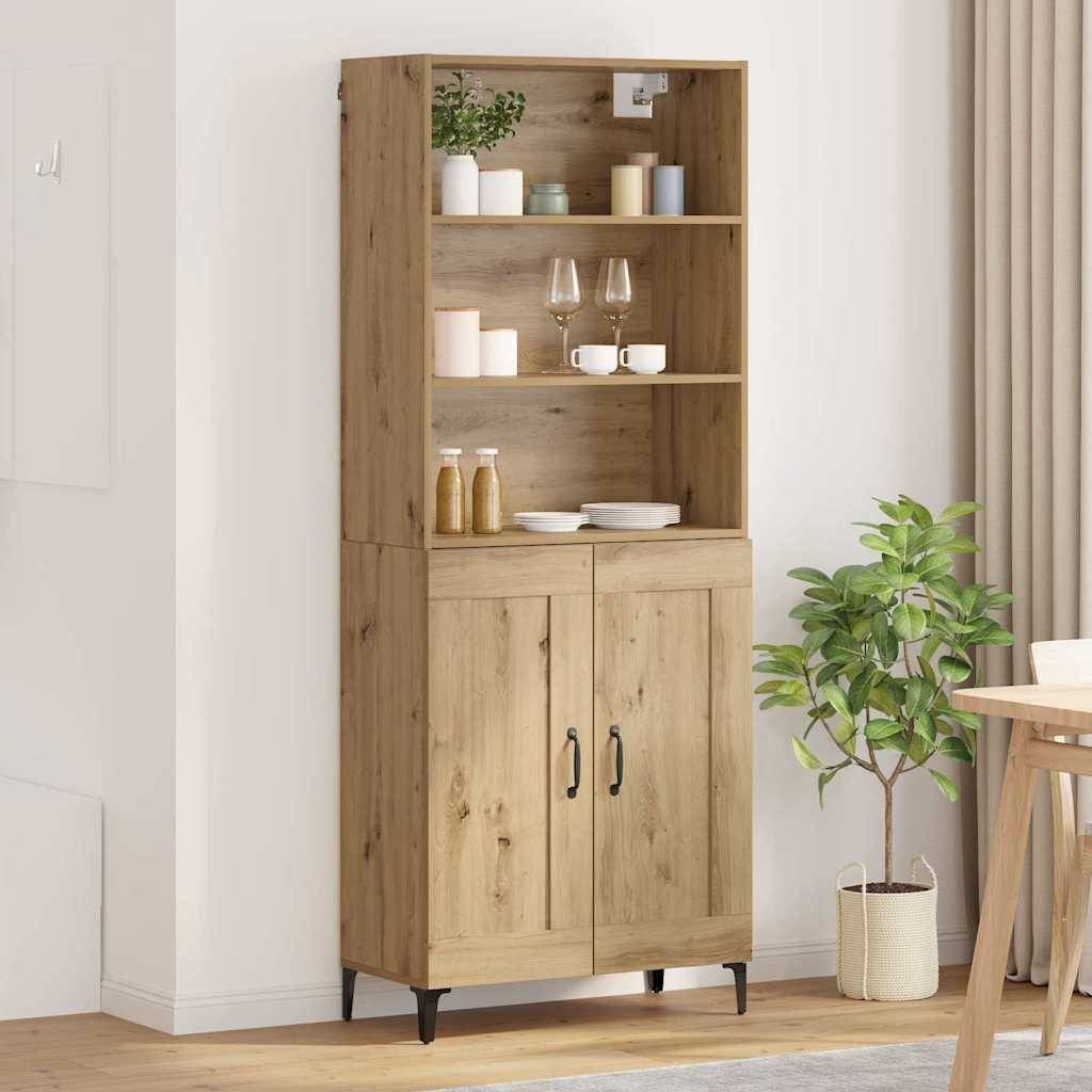 vidaXL Highboard 2 pcs Artisan-Eiche Holzwerkstoff