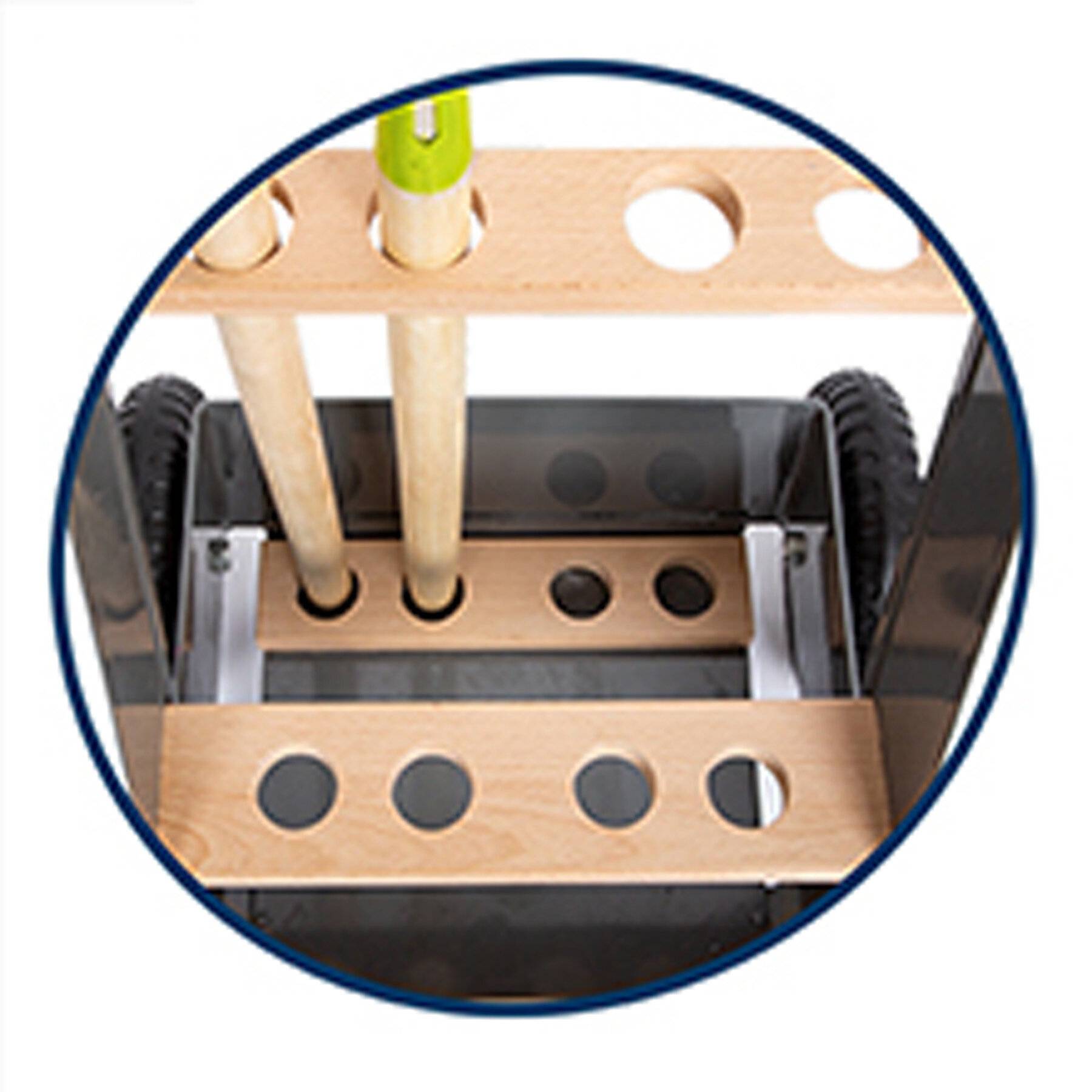Small Foot 11663 Gartentrolley-Set aus Buchenholz und Metall inkl. Spaten, Rechen, Pflanztopf, Schaufel und Harke, ab 3 Jahren Spielzeug