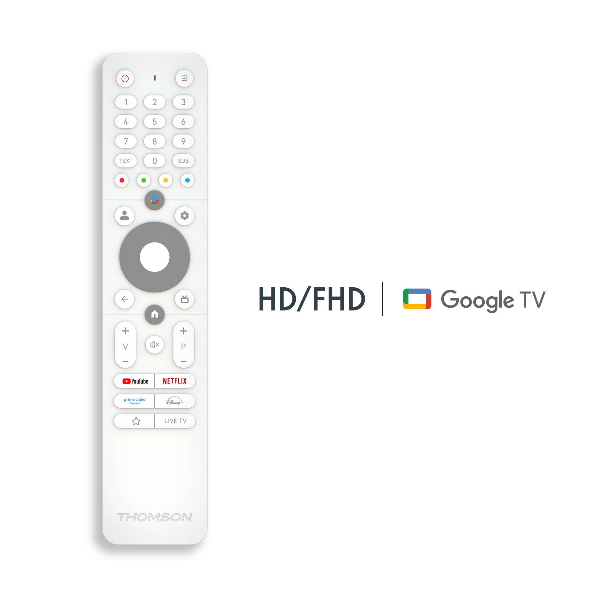 Thomson-Fernbedienung für Google TV HD/FHD, weiß -RC112GHW-