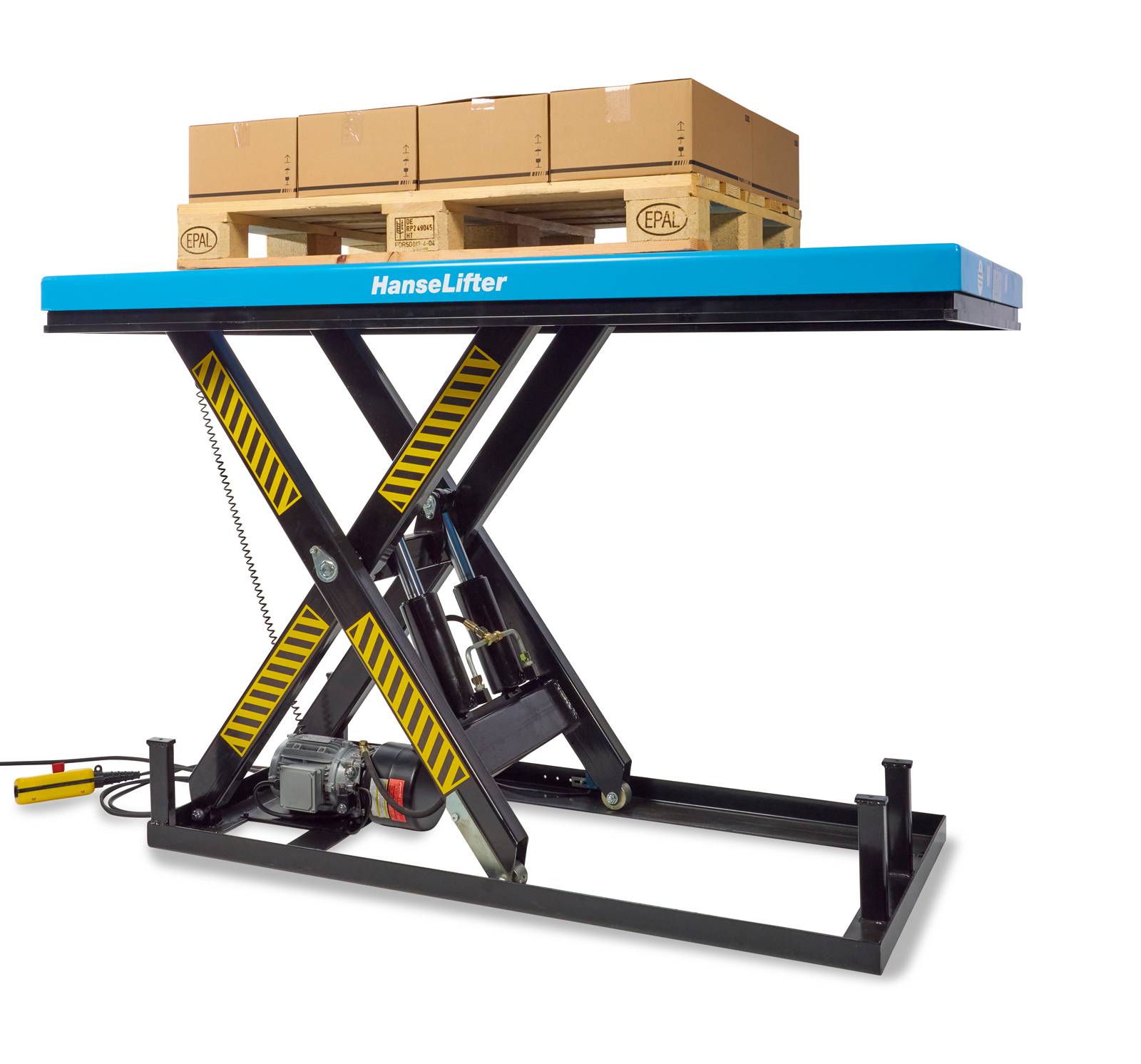 Hanselifter Stationärer Scherenhubtisch HIW2000 Hubhöhe 1010mm Tragkraft 2000kg Betriebsspannung 380V