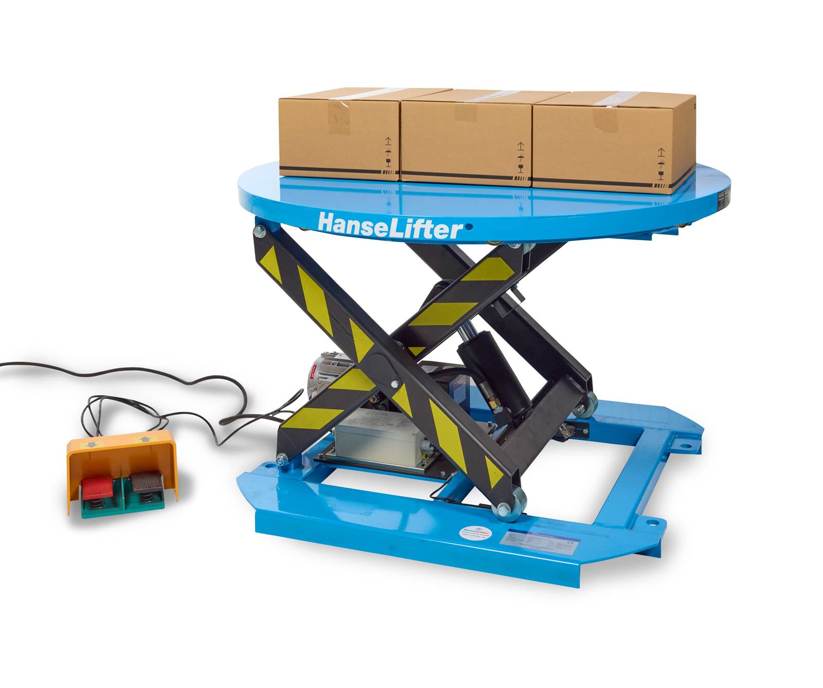 Hanselifter Stationärer Hubtisch mit drehbarer Plattform Hubhöhe 700mm Tragkraft 1000kg Betriebsspannung 230 V