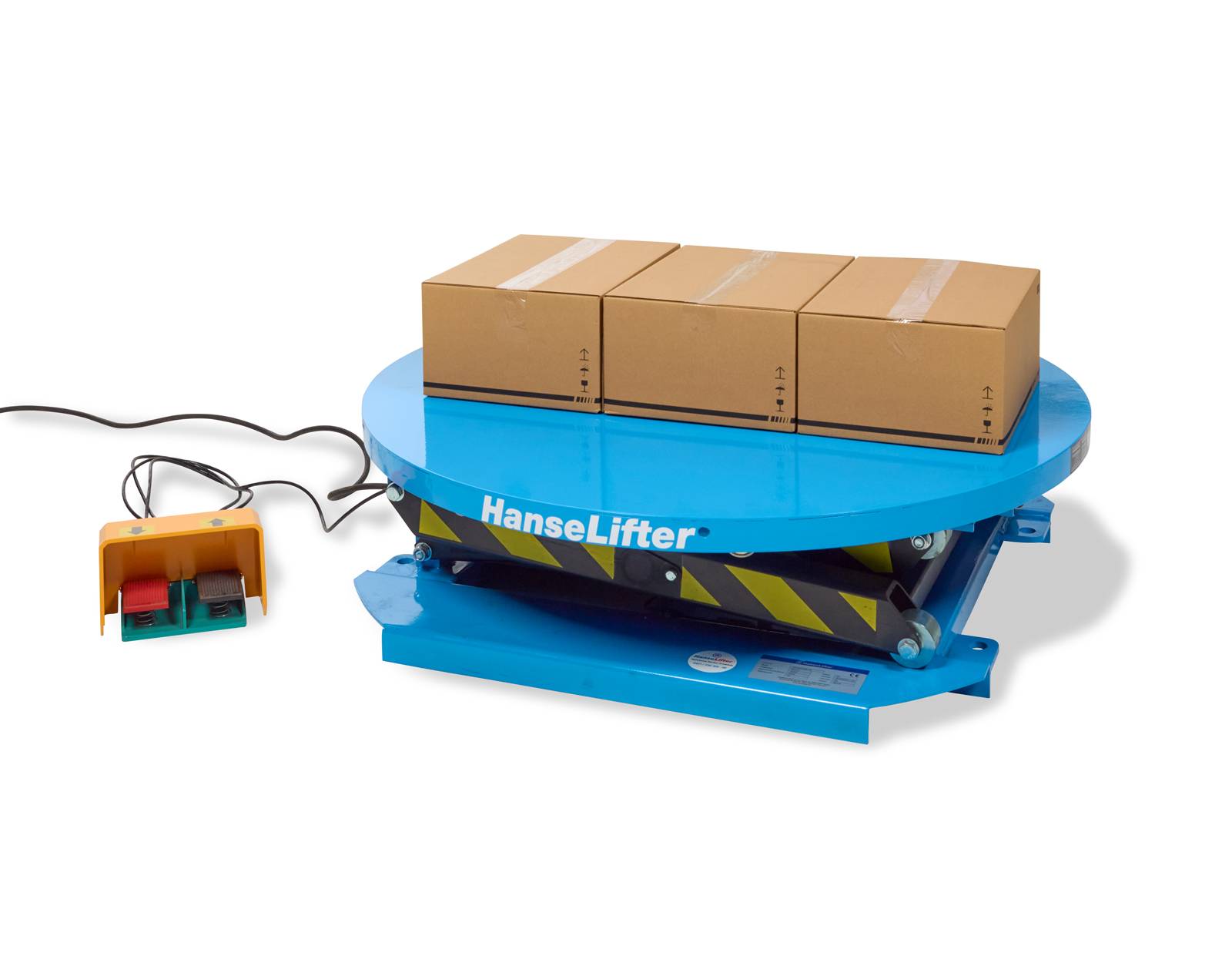 Hanselifter Stationärer Hubtisch mit drehbarer Plattform Hubhöhe 700mm Tragkraft 1000kg Betriebsspannung 230 V