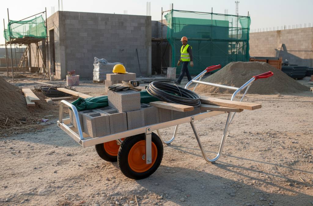 Pro-Bau-Tec Aluminium Schweizer Karre mit pannensicheren PU-Rädern Tragkraft 200kg