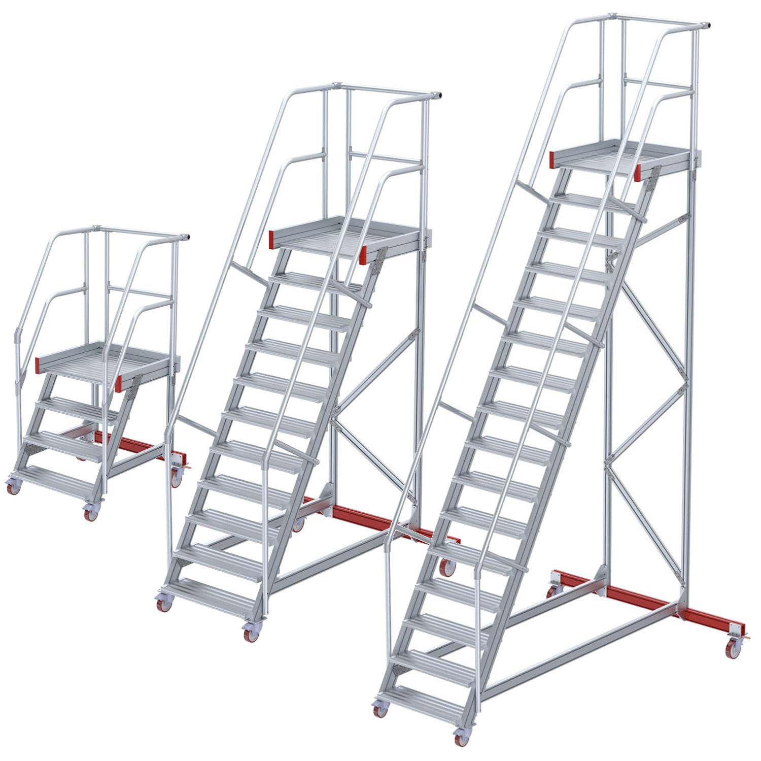 Euroline 513 Wartungsbühne 60° 800mm Stufenbreite 16 Stufen Stahl Gitterrost