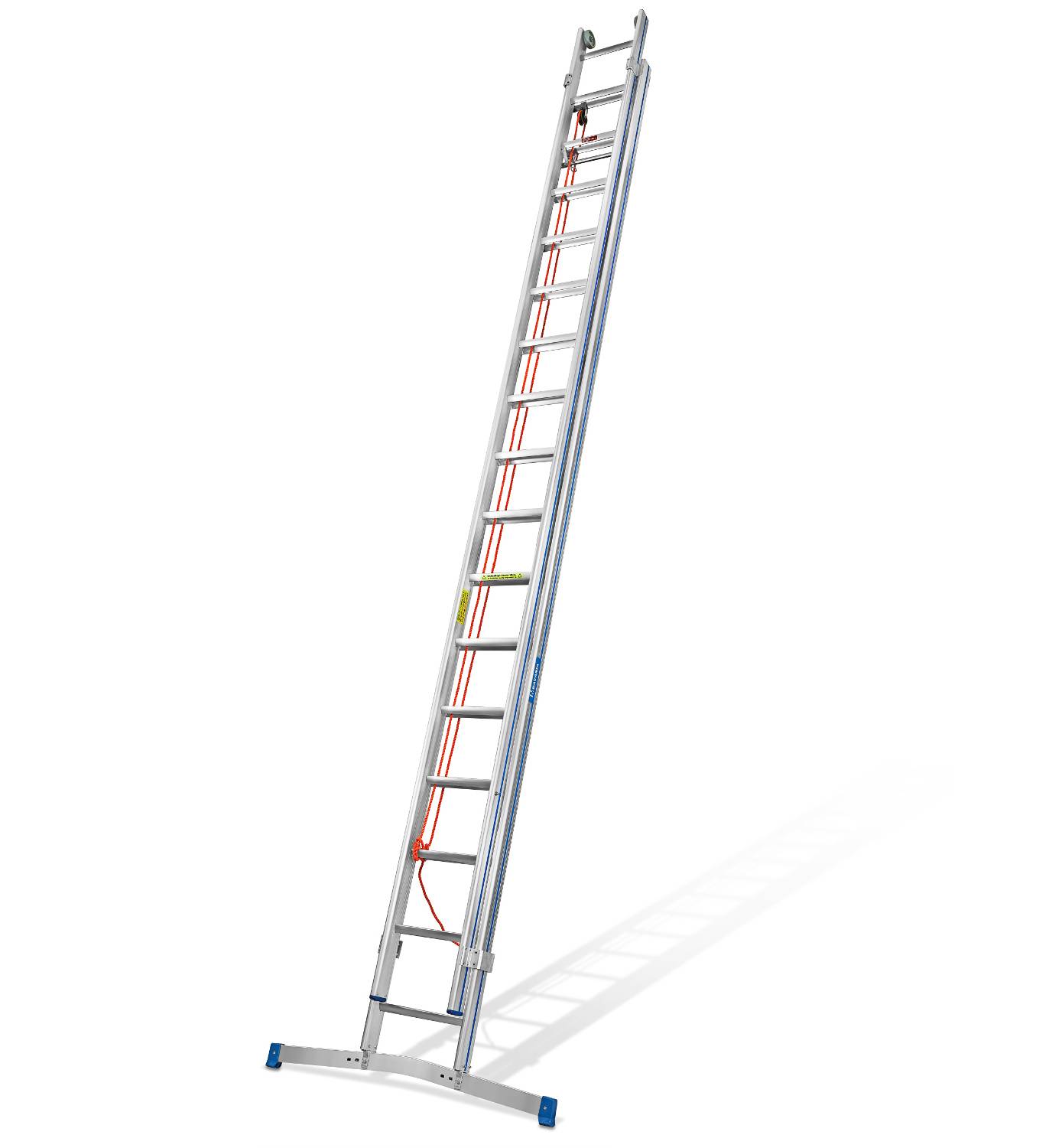 Mauderer Bavaria Seilzugleiter 960 mit gebogener Traverse 2x16 Dreikantsprossen