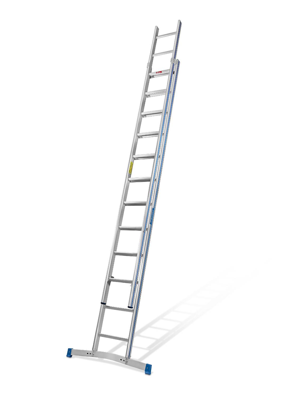 Mauderer Bavaria Schiebeleiter 920 mit gebogener Traverse und Wandrollen 2x16 verstärkte Dreikantsprossen