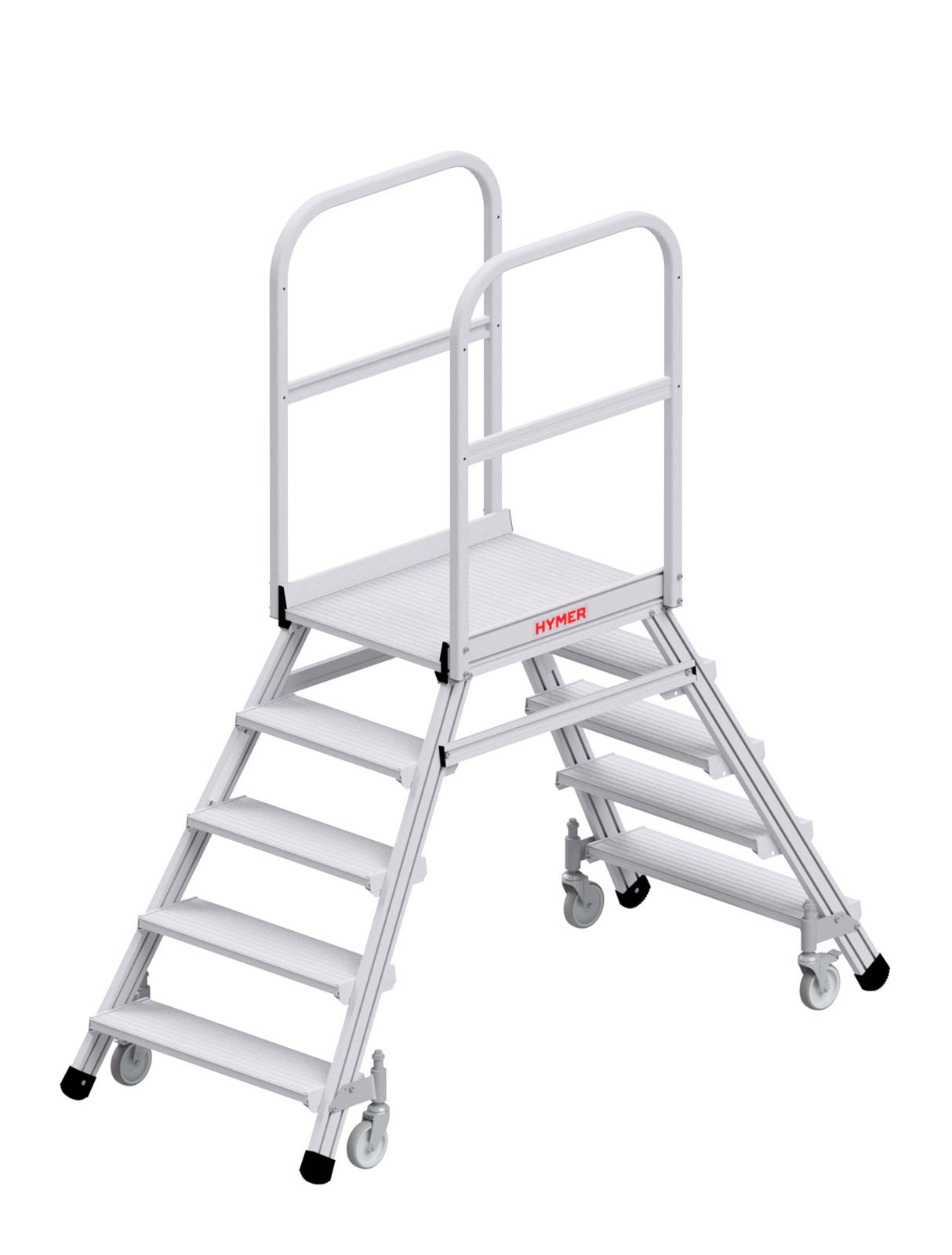 Hymer Podesttreppe fahrbar zweiseitig begehbar 2x5 Stufen