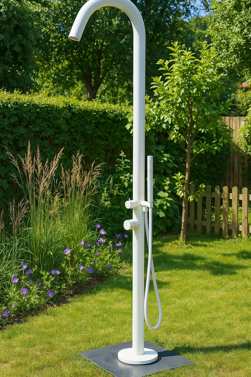 Eichenwald Modell 70 Gartendusche Sylt in Weiß