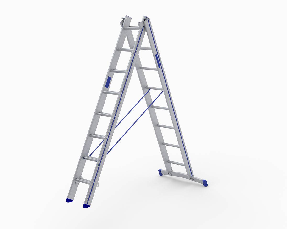 Mauderer Bavaria Hybrid Mehrzweckleiter 740 2x8 Sprossen/Stufen