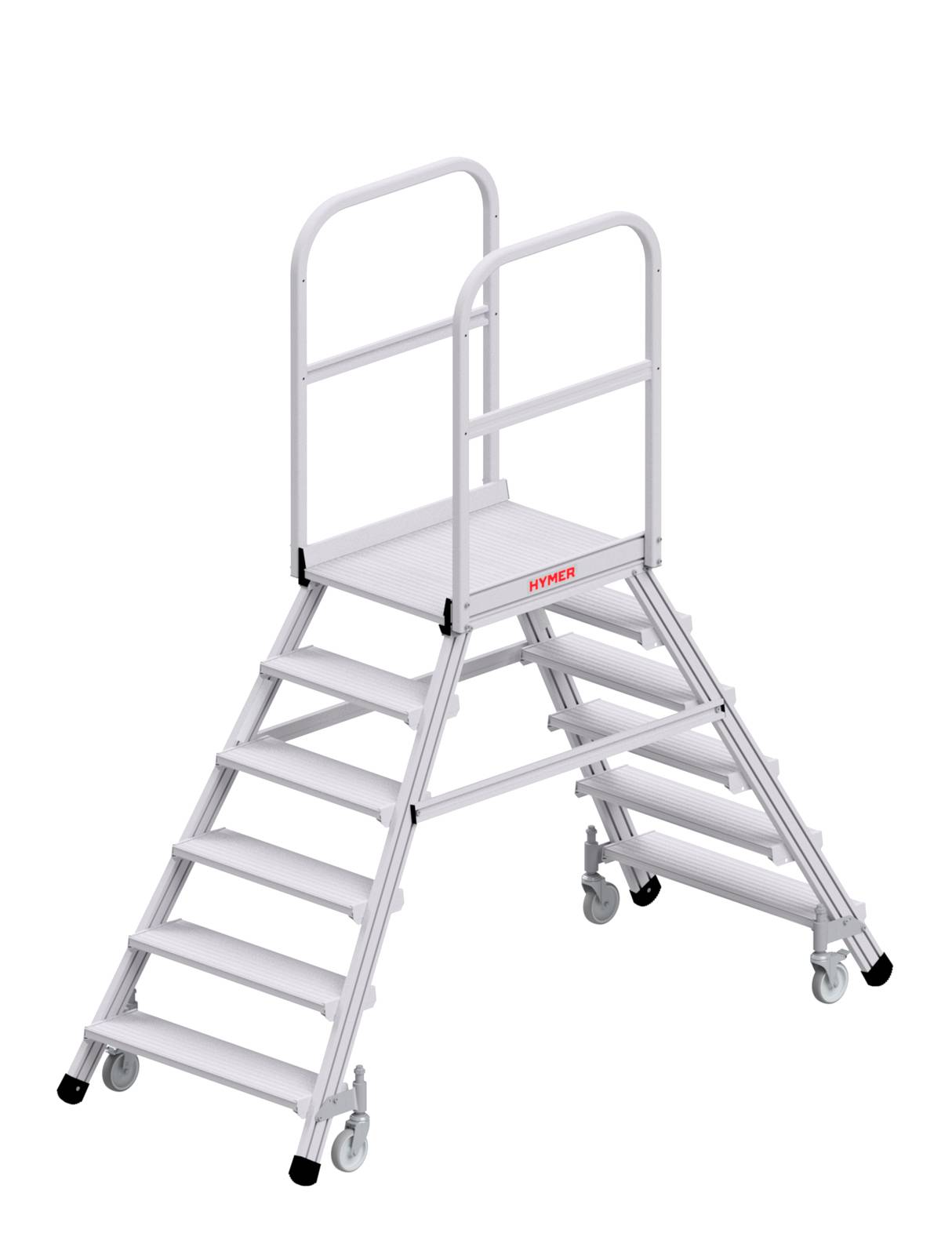 Hymer Podesttreppe fahrbar zweiseitig begehbar 2x6 Stufen