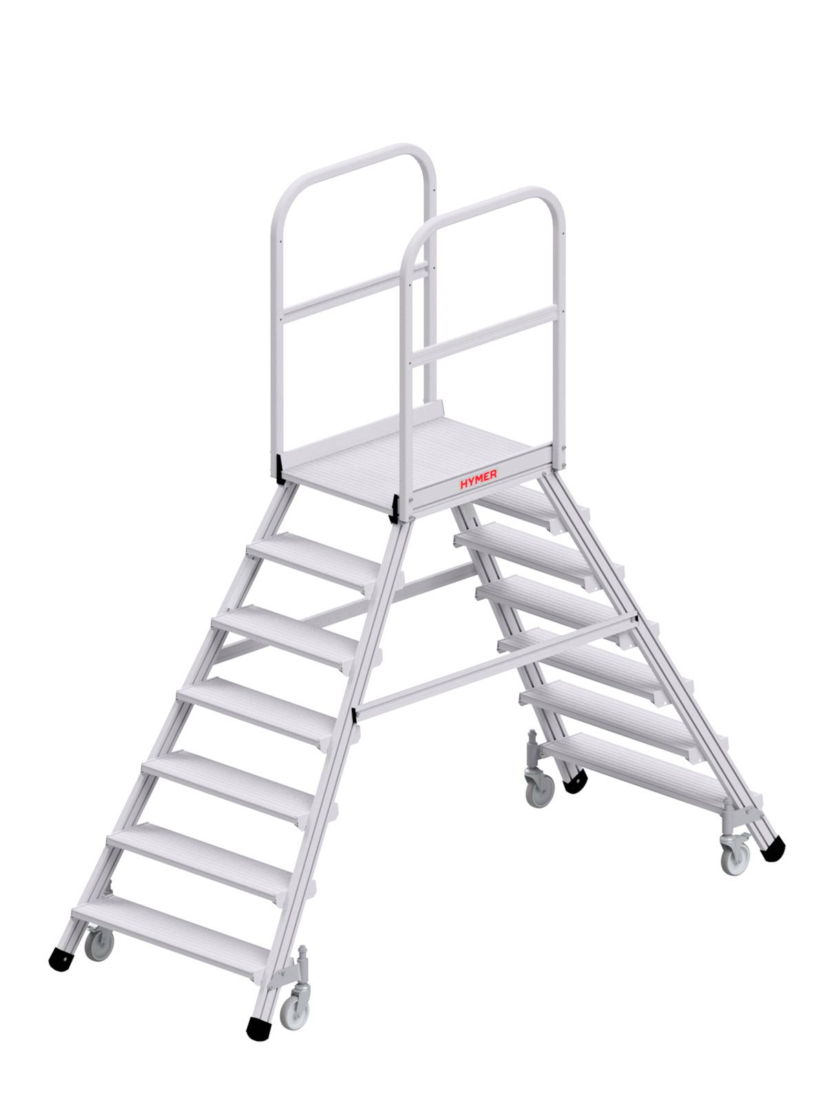 Hymer Podesttreppe fahrbar zweiseitig begehbar 2x7 Stufen