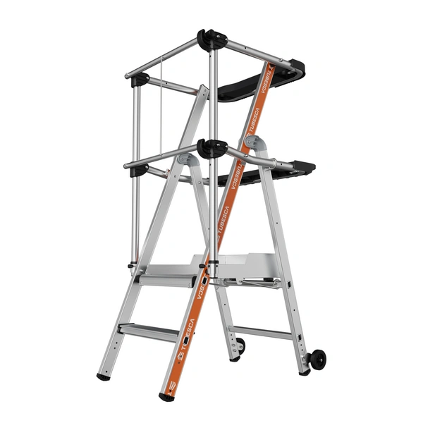 Siedra Stufen Plattformleiter mit Fallschutzschienen und halbautomatischem Schließmechanismus 2 Stufen Siedra Stufen Plattformleiter mit Fallschutzschienen und halbautomatischem Schließmechanismus 2 Stufen