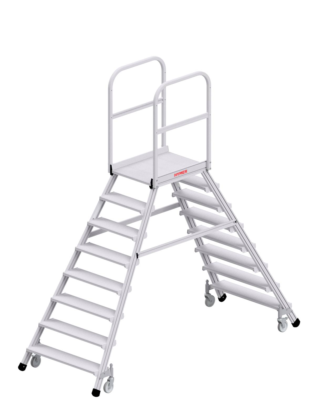 Hymer Podesttreppe fahrbar zweiseitig begehbar 2x8 Stufen