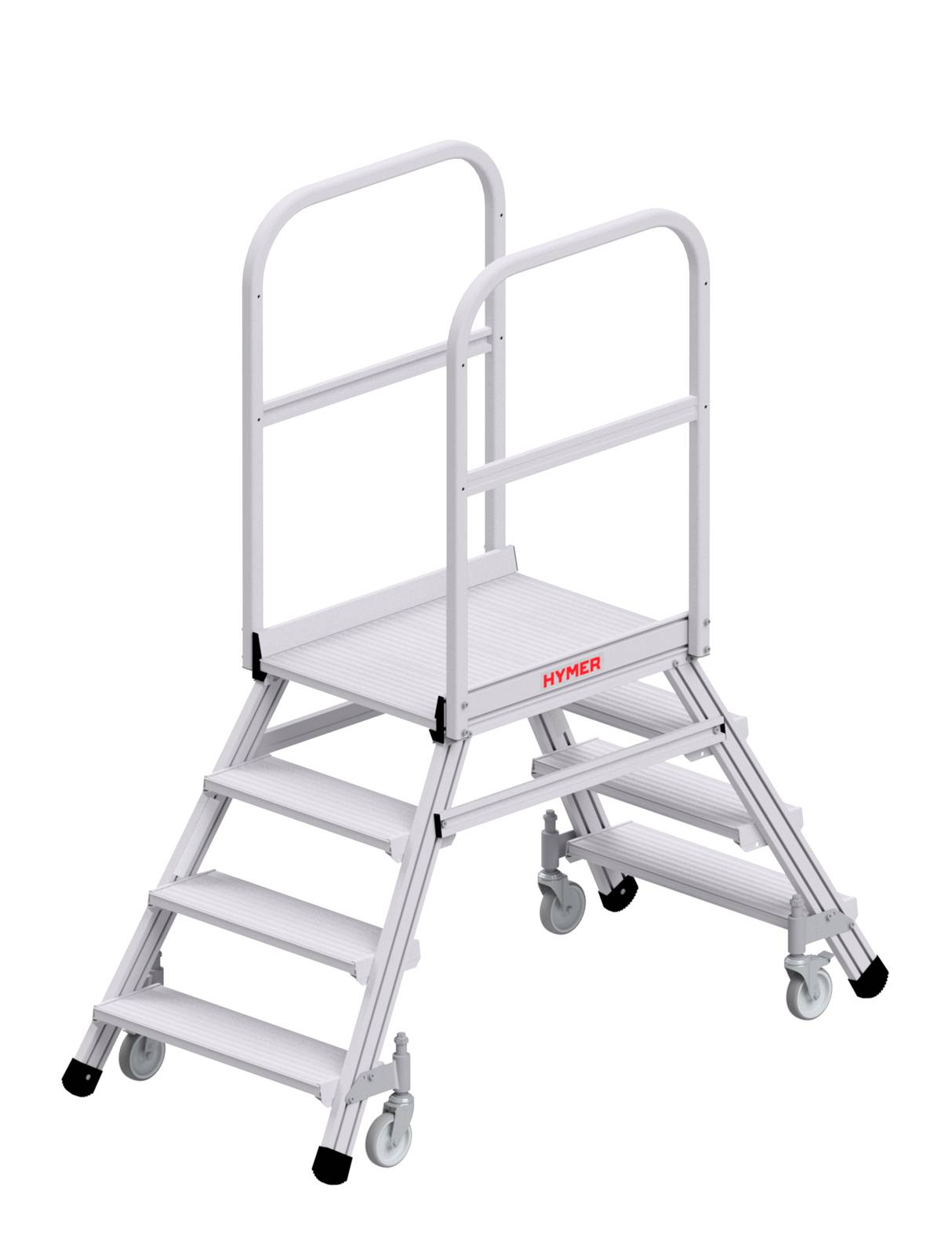 Hymer Podesttreppe fahrbar zweiseitig begehbar 2x4 Stufen