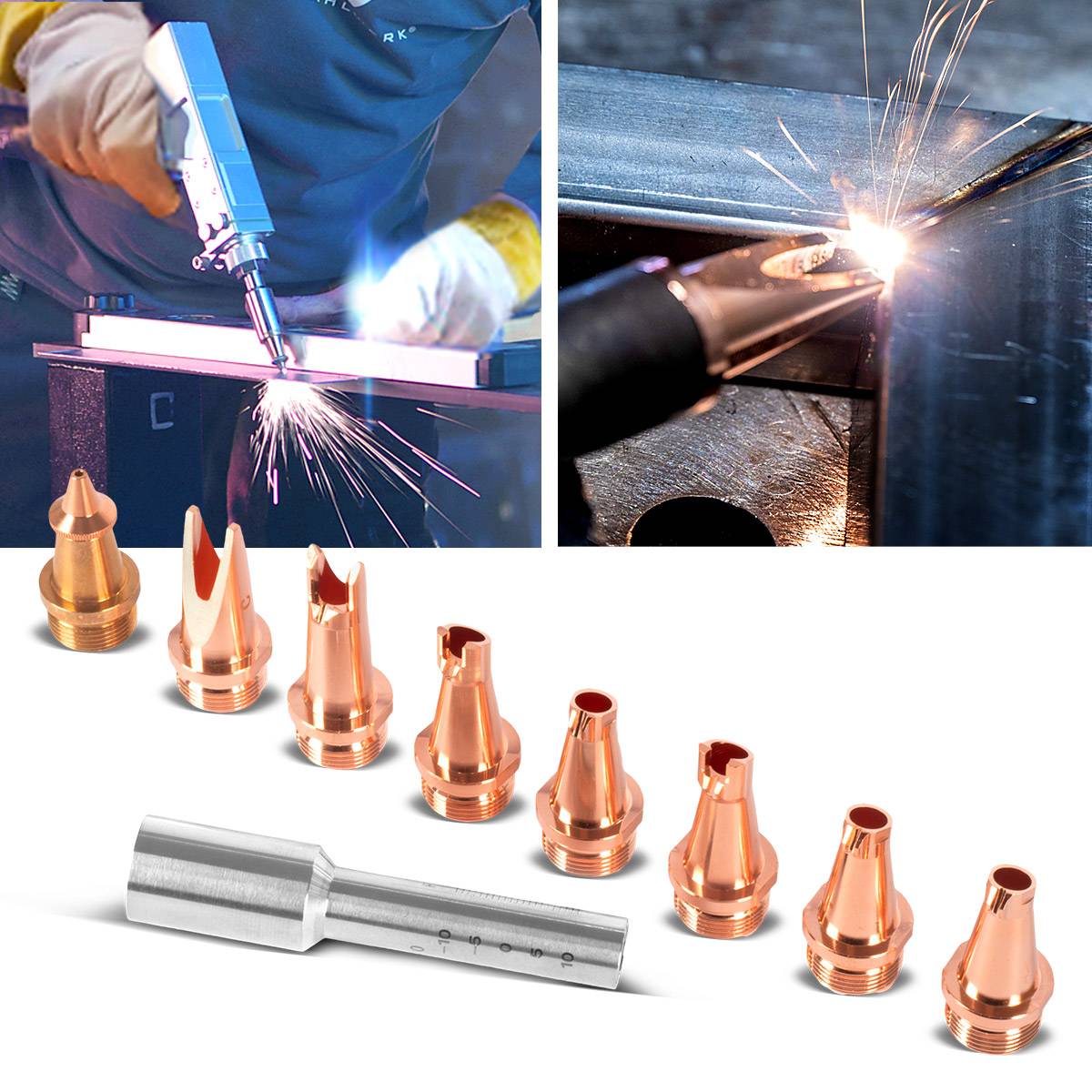 STAHLWERK Laser-Düsen 9er Set Profi-Zubehör für Laser-Schweißbrenner SUP 23T