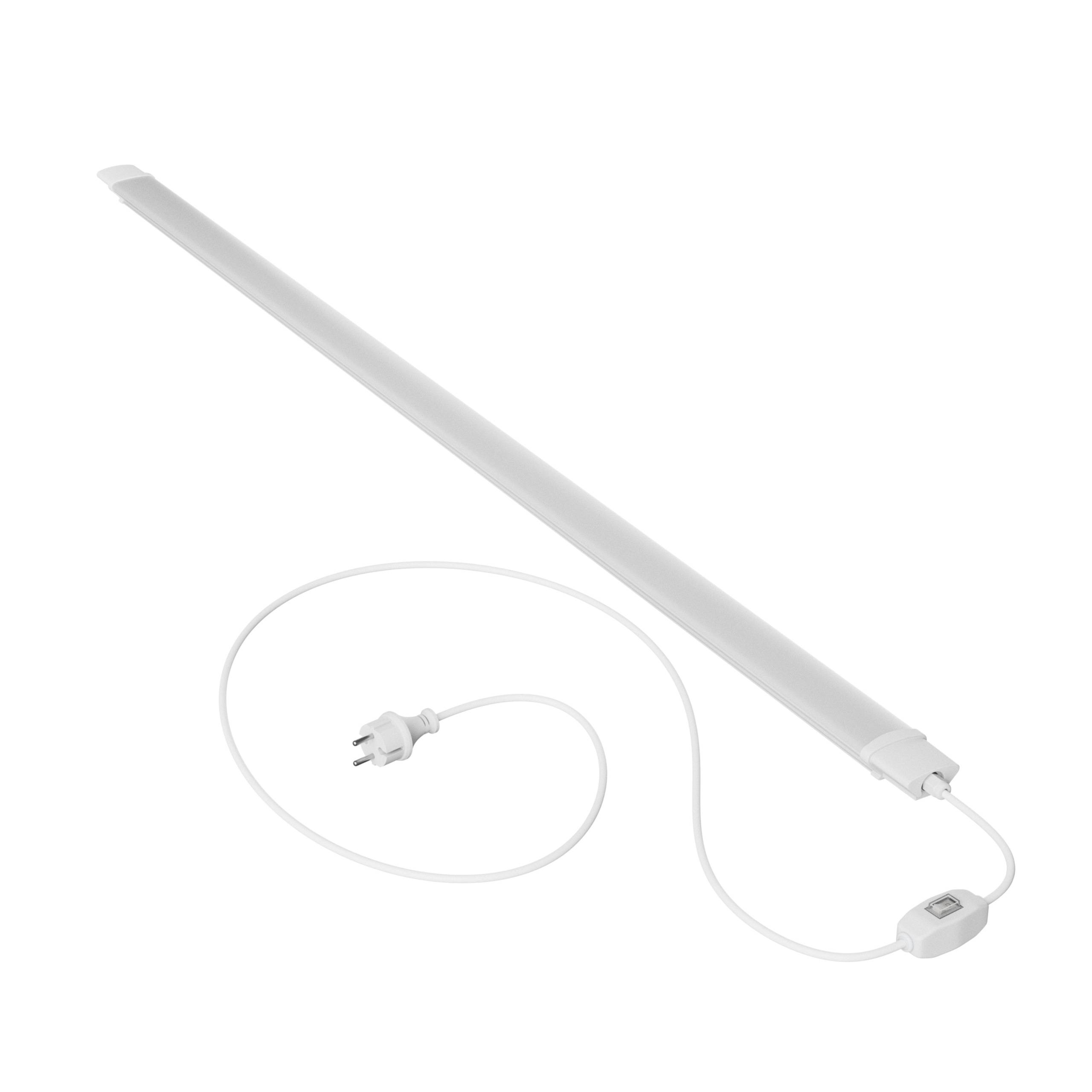 Spectrum LED LIMEA PLUG 150cm Feuchtraumleuchte 45W 6000lm mit Schalter 120° weiß 230V IP65 Neutralweiß 4000K