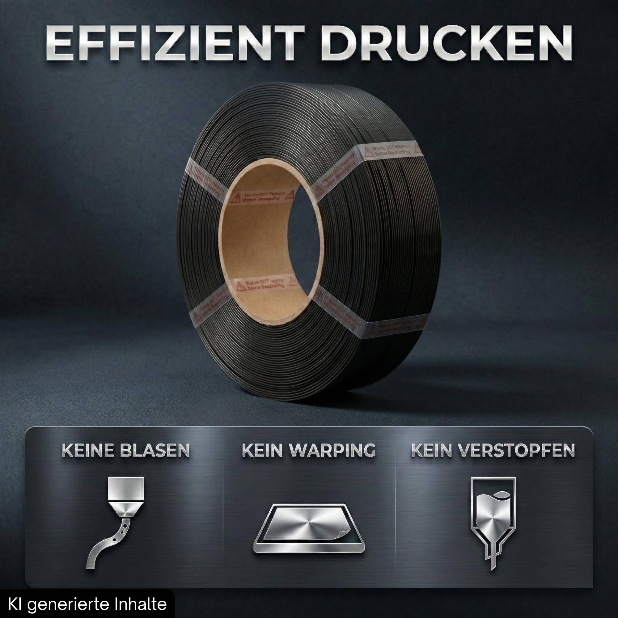 Filament PETG HF 1kg Spule Refill passend für Bambu Lab Prusa 1,75mm schwarz