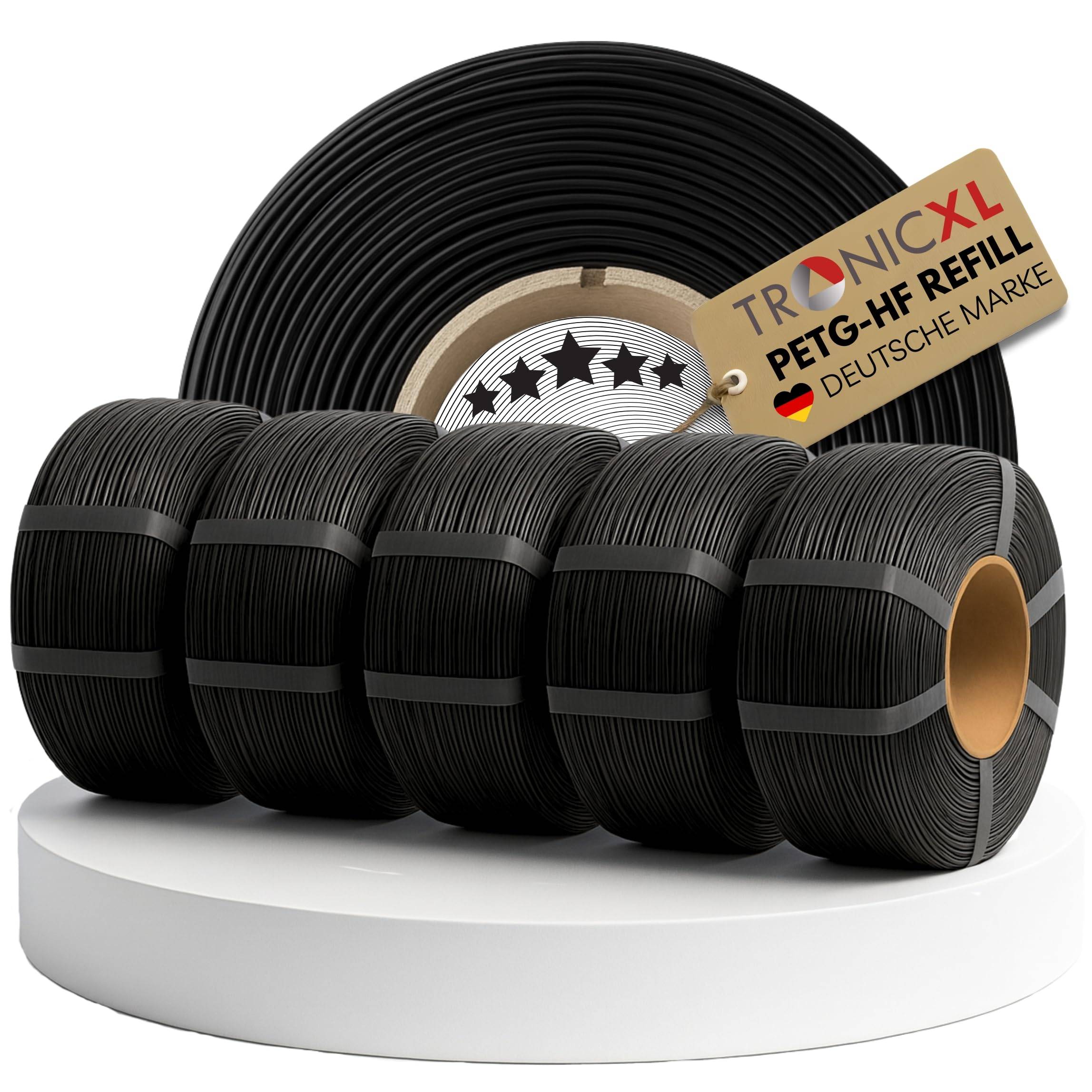 5kg Refill Filament PETG-HF für Bambu Lab 3D Drucker für Bambulab Leerspule schwarz 1,75mm