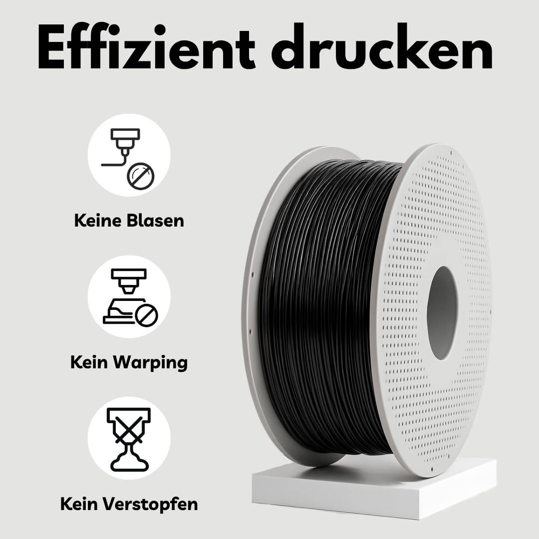 5kg Refill Filament PETG-HF für Bambu Lab 3D Drucker für Bambulab Leerspule schwarz 1,75mm