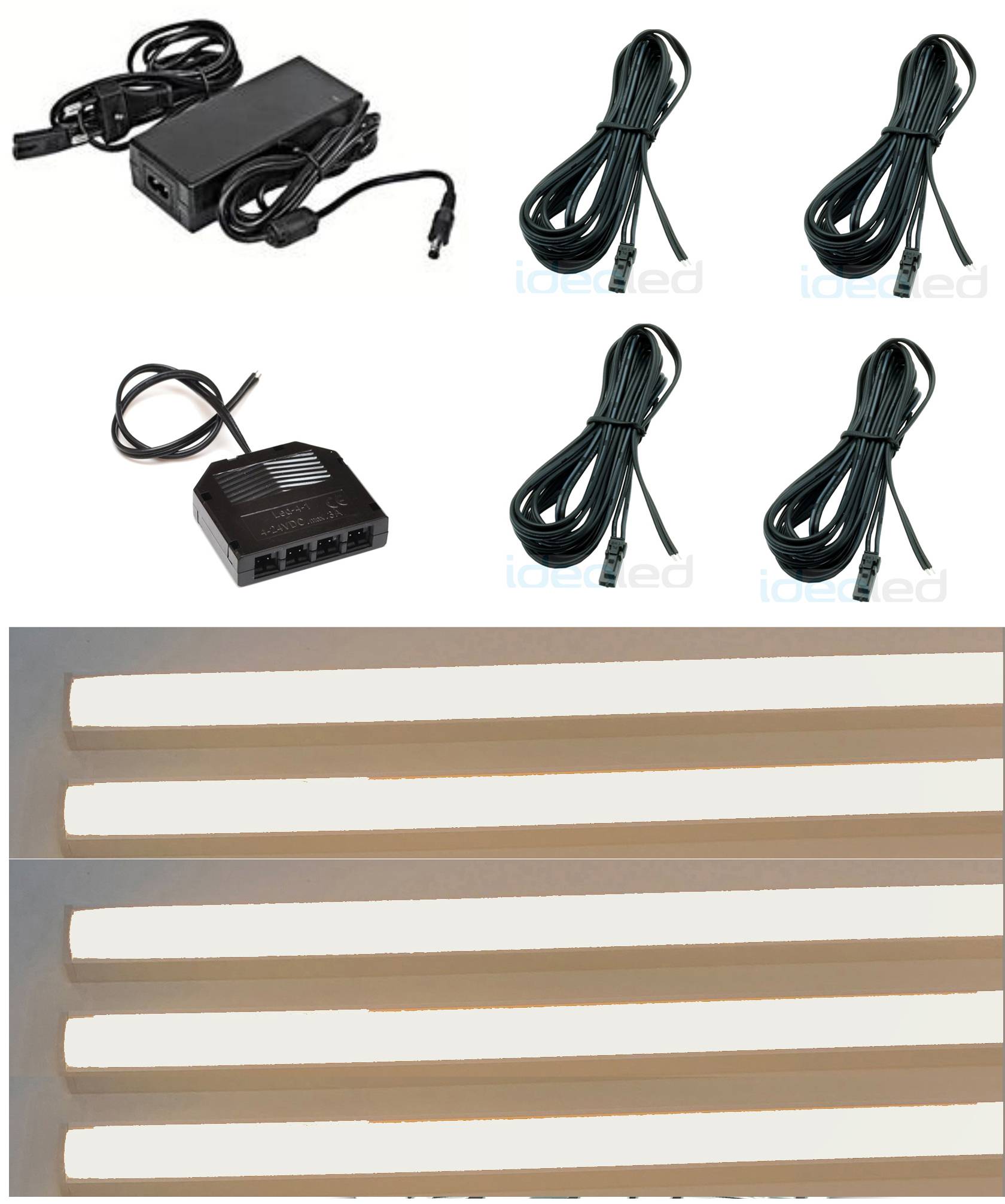 3373 LED Regal Beleuchtung kalt weiß 5 x 75 cm inclusive Netzteil