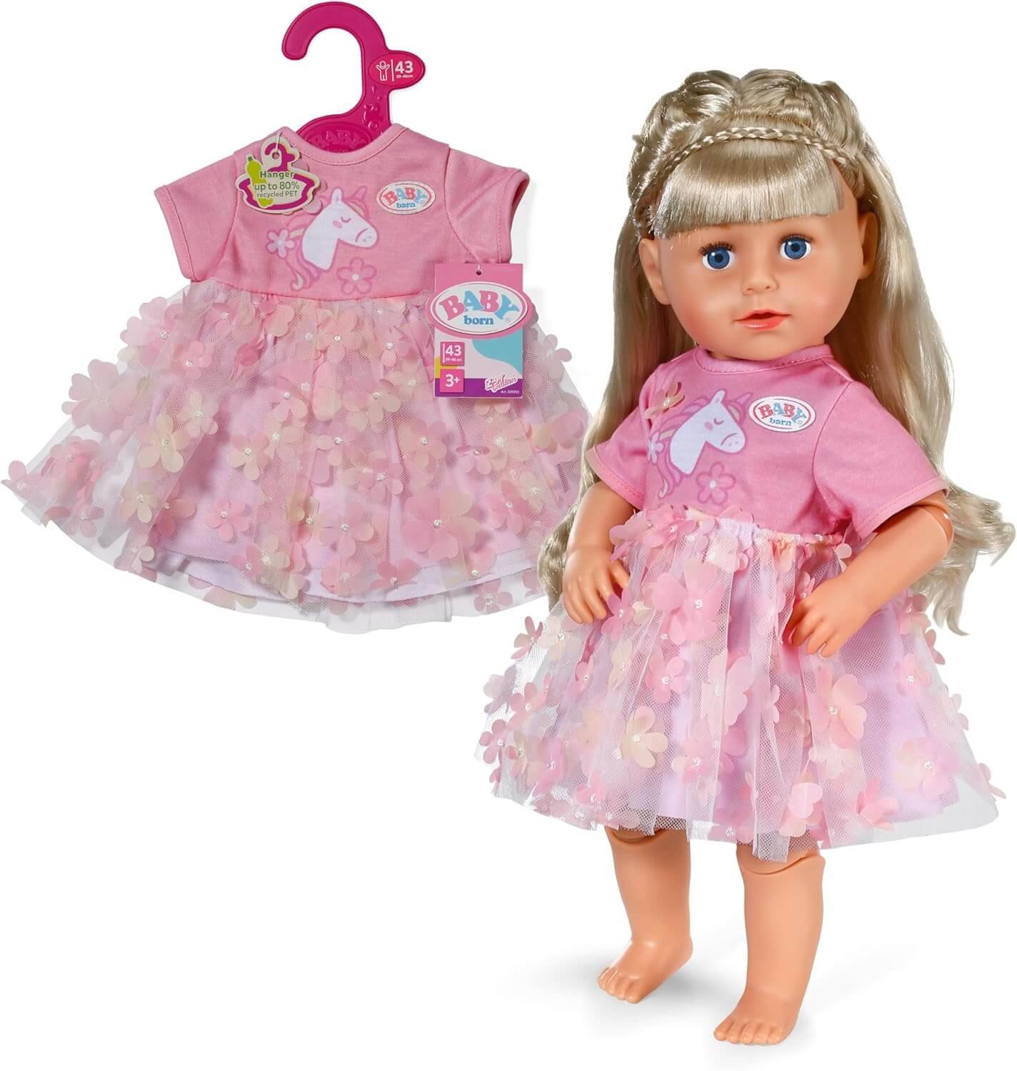 Zapf Creation 839393 - BABY born Blütenkleid 43 cm