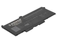 Schwarzer 2-Power-Laptop-Akku auf weißem Hintergrund, rechteckig mit Anschlusslaschen und aufgedrucktem Etikett.