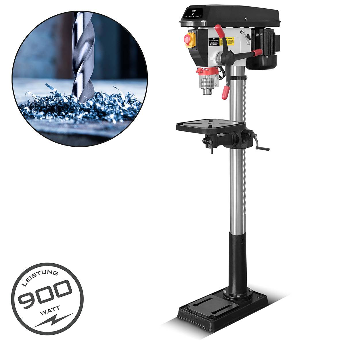 STAHLWERK BD-900 ST Säulenbohrmaschine 900W Leistung 280 - 2.380 U/min