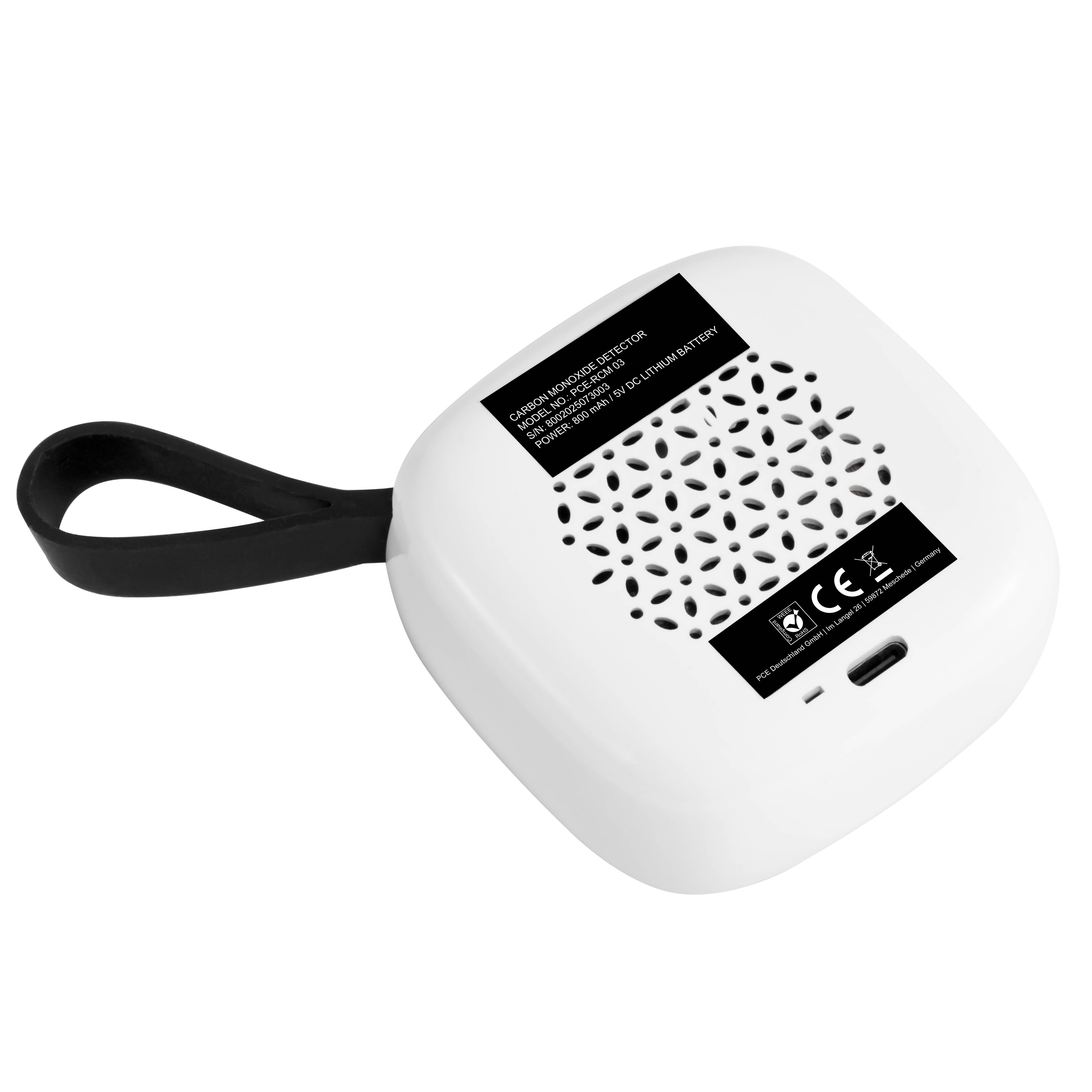 PCE Instruments CO2 Detektor PCE-RCM 03 |CO 0 ... 500 ppm |Feuchte relativ 20 ... 85 % |Temperatur -10 ... +50 °C |IP20