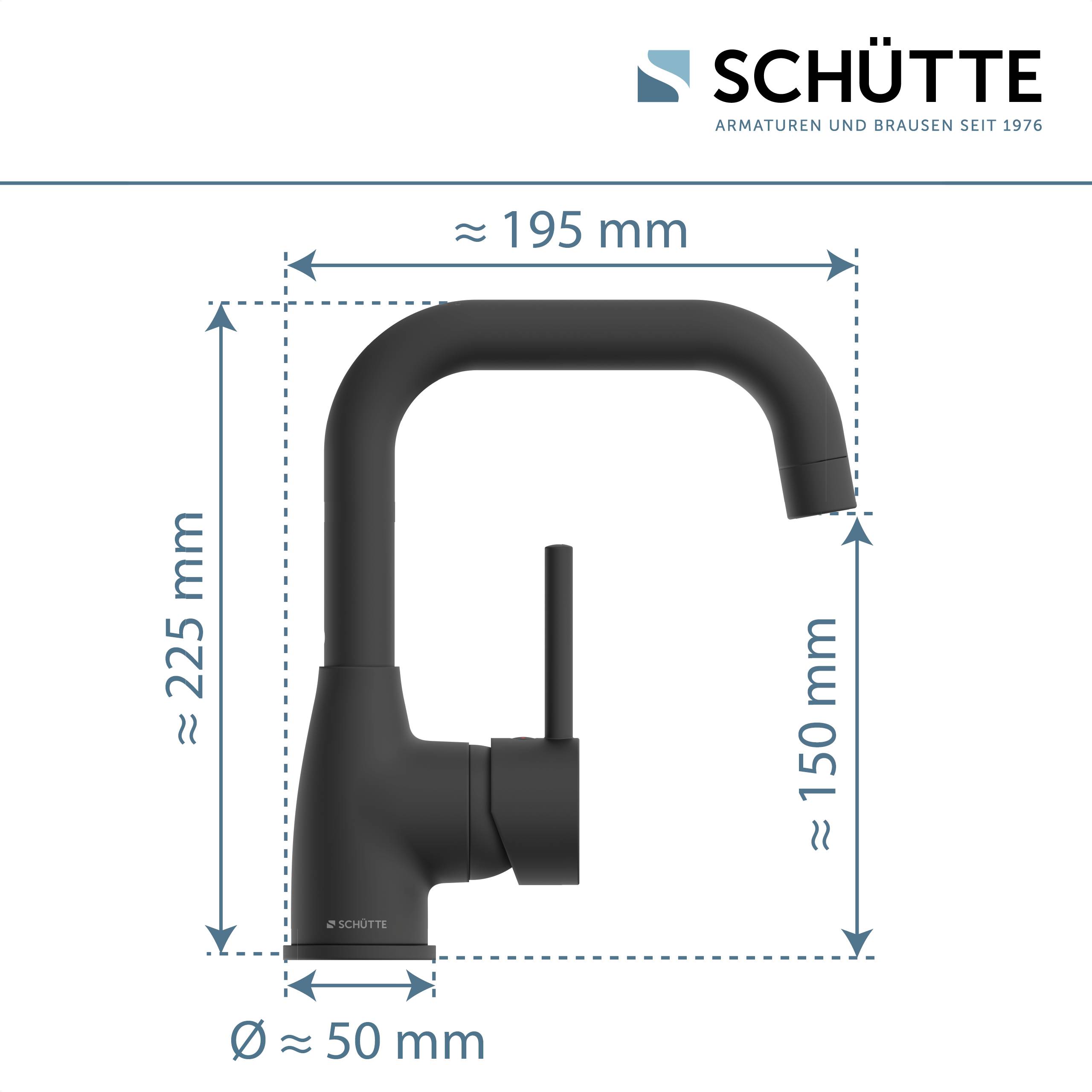 RAVENNA Waschtischarmatur, Schwarz matt