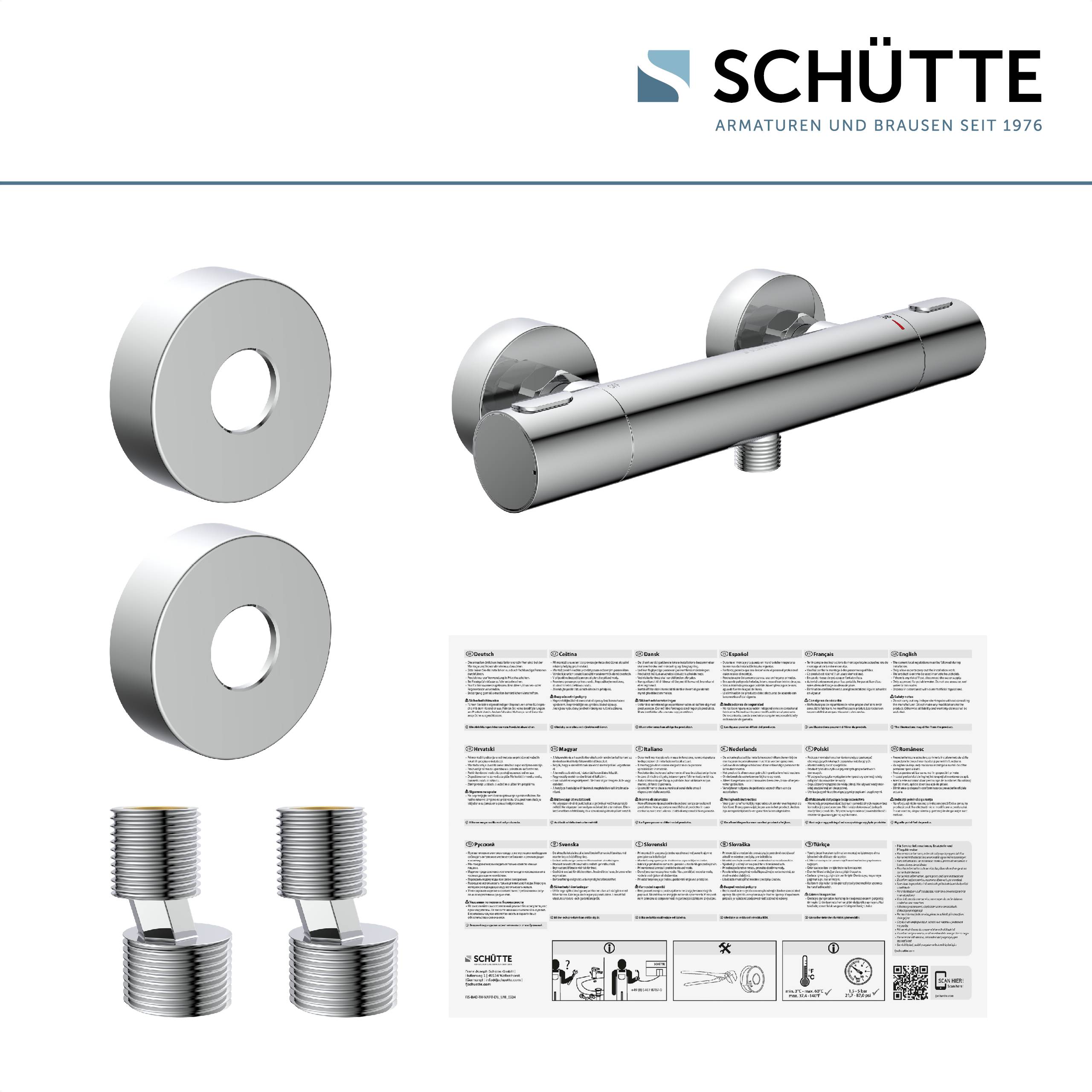 MONZA Thermostat Duscharmatur, Chrom