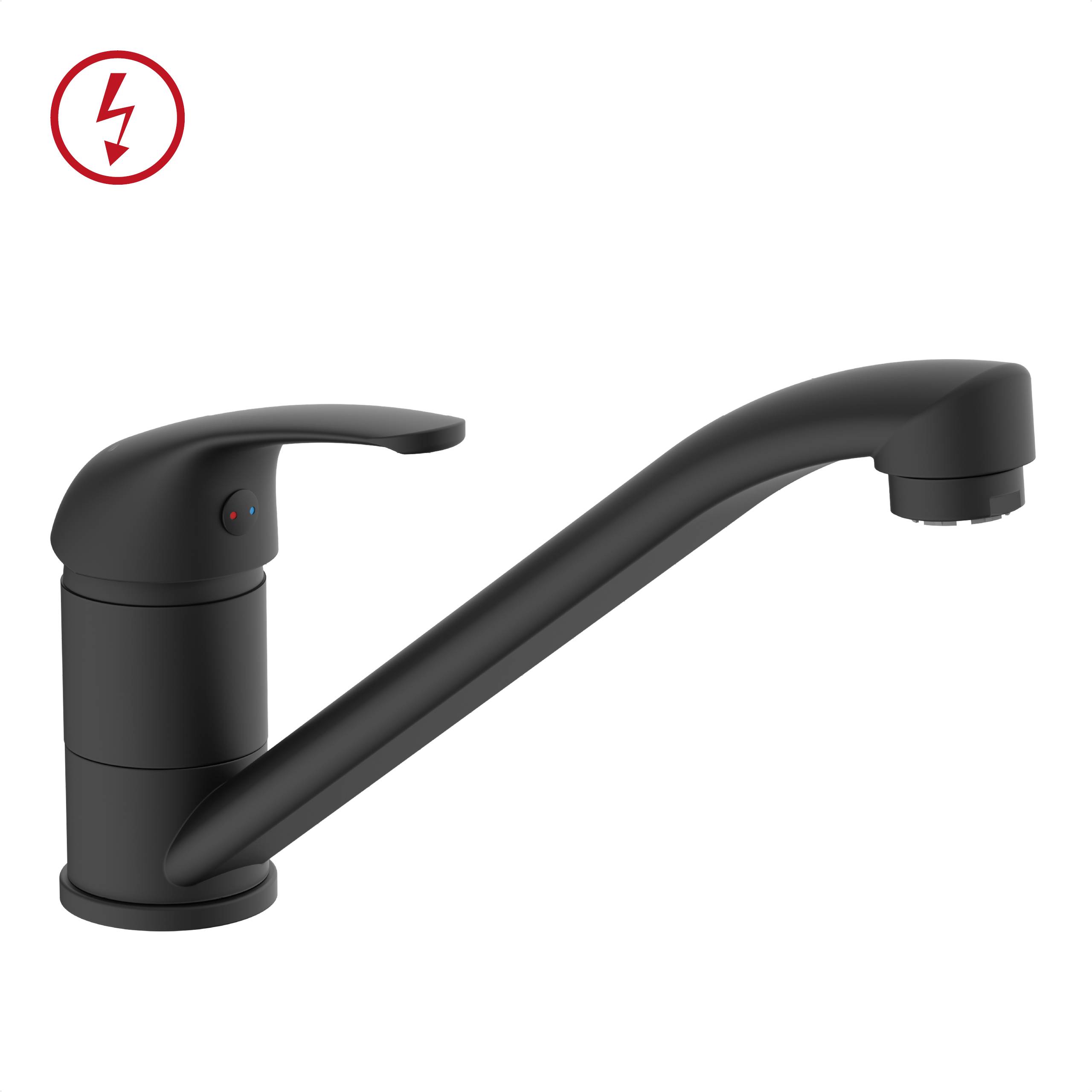 GENUA Spültischarmatur Niederdruck, Schwarz matt